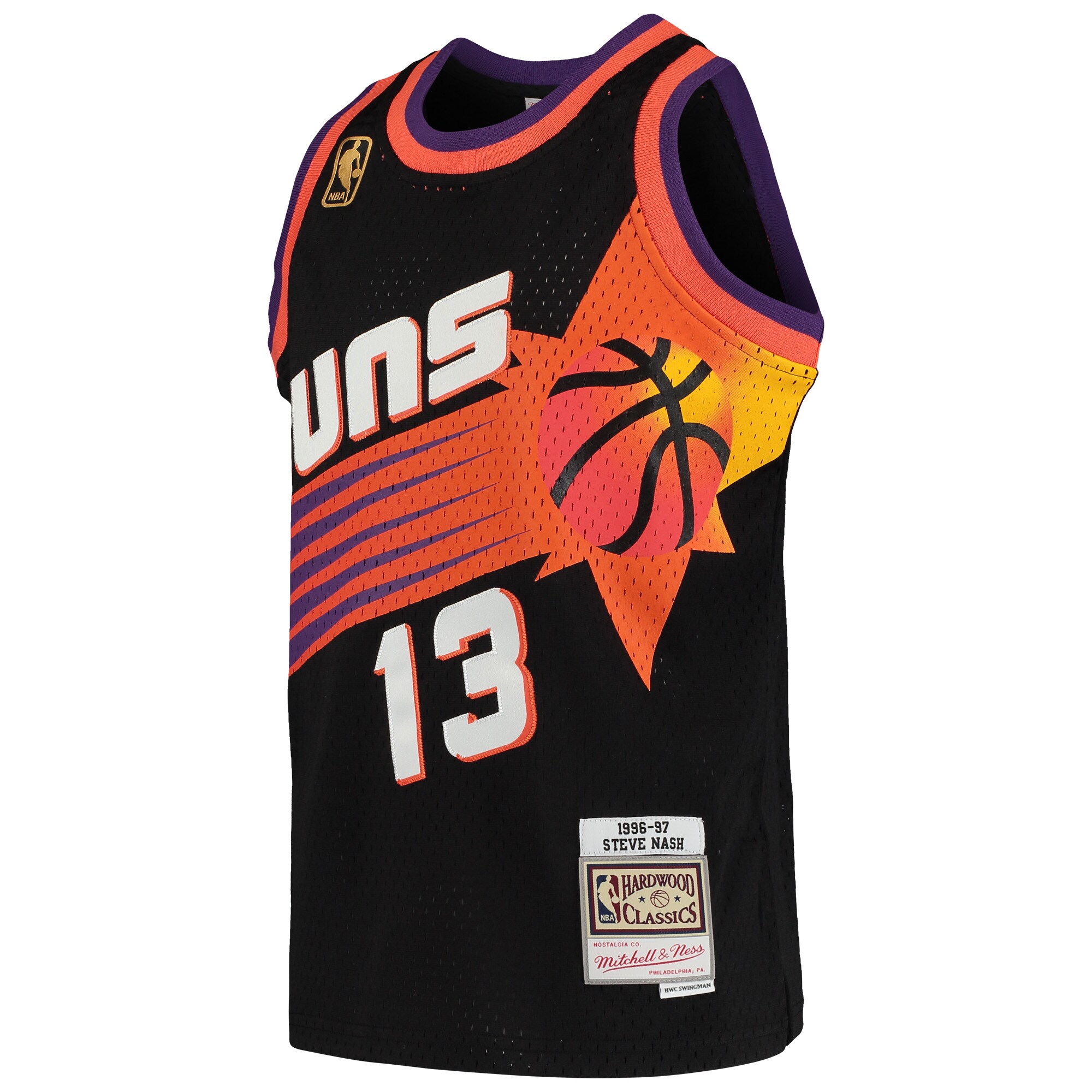 Alternative view of Steve Nash Phoenix Suns Mitchell & Ness Youth 1996-97 Hardwood Classics Swingman Throwback Basketball Jersey - Black