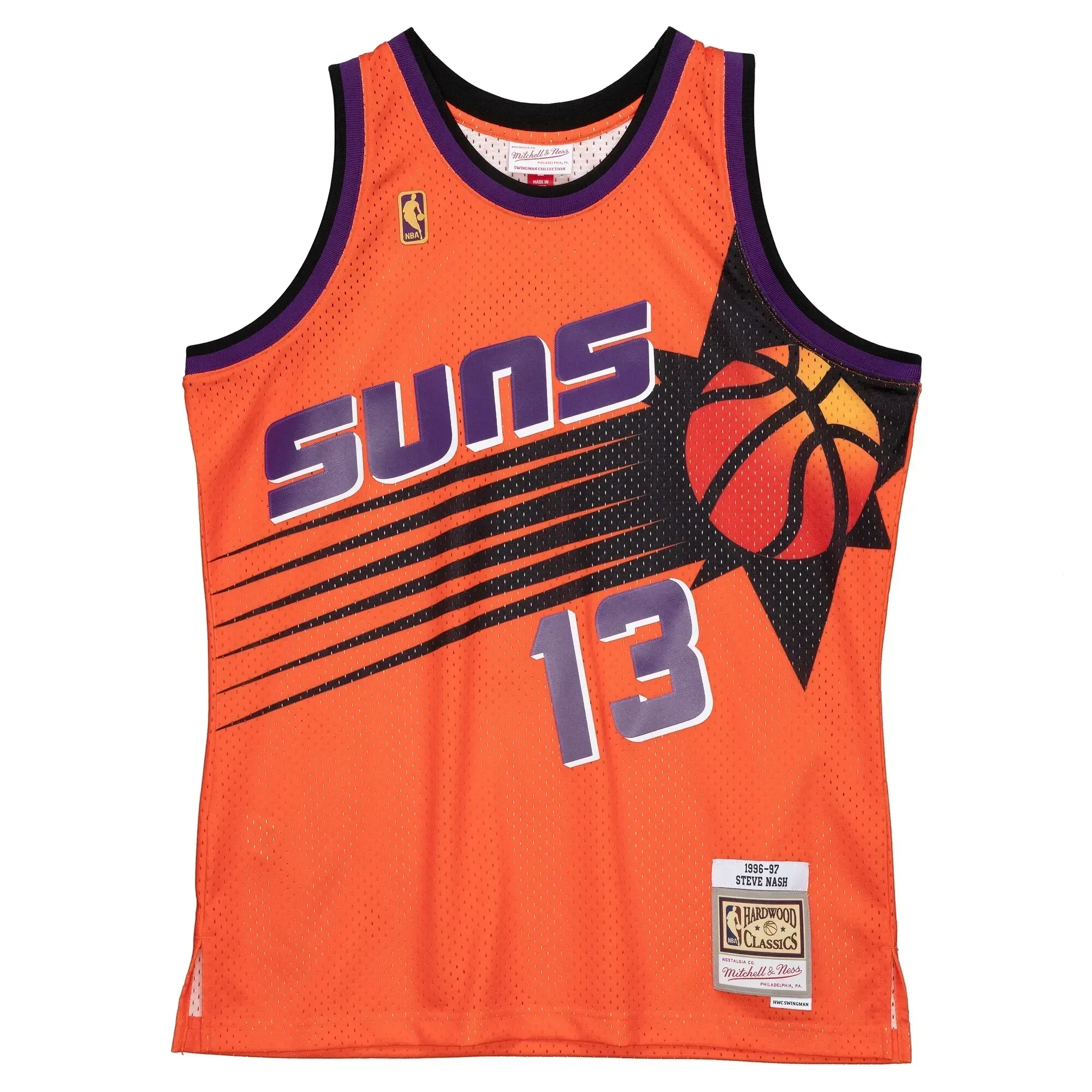 Alternative view of Steve Nash Phoenix Suns Mitchell & Ness 1996-97 Hardwood Classics Reload 2.0 Swingman Basketball Jersey - Orange - JS530 