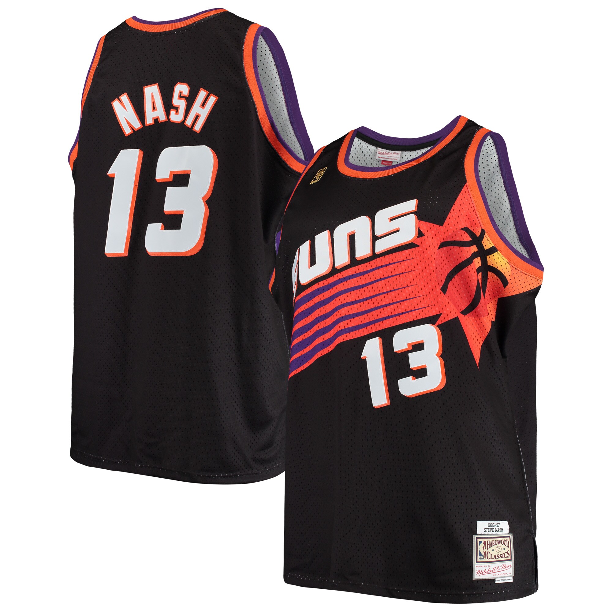 Steve Nash Phoenix Suns Mitchell & Ness 1996/97 Big & Tall Hardwood Classics Swingman Basketball Jersey - Black