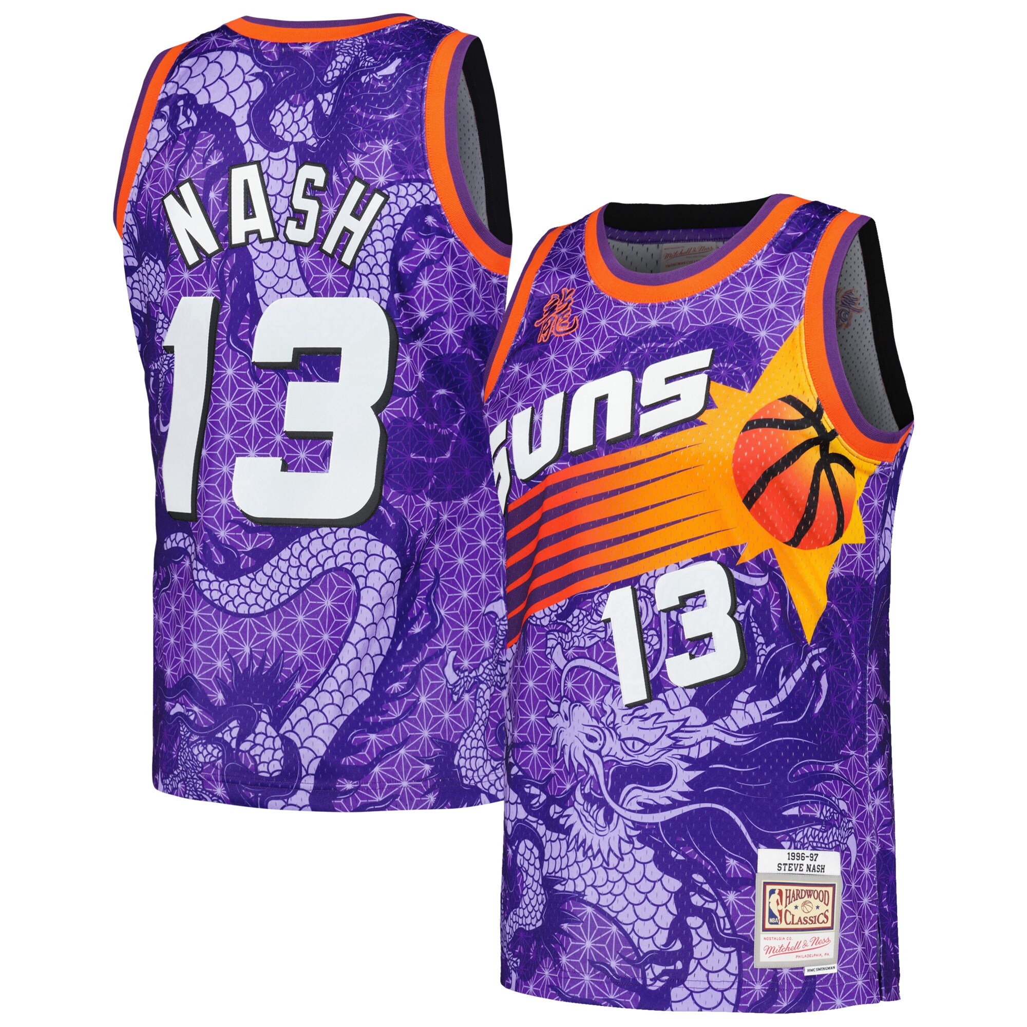 Steve Nash Phoenix Suns Mitchell & Ness 1996/97 Hardwood Classics Asian Heritage 6.0 Swingman Throwback Player Basketball Jersey - Purple