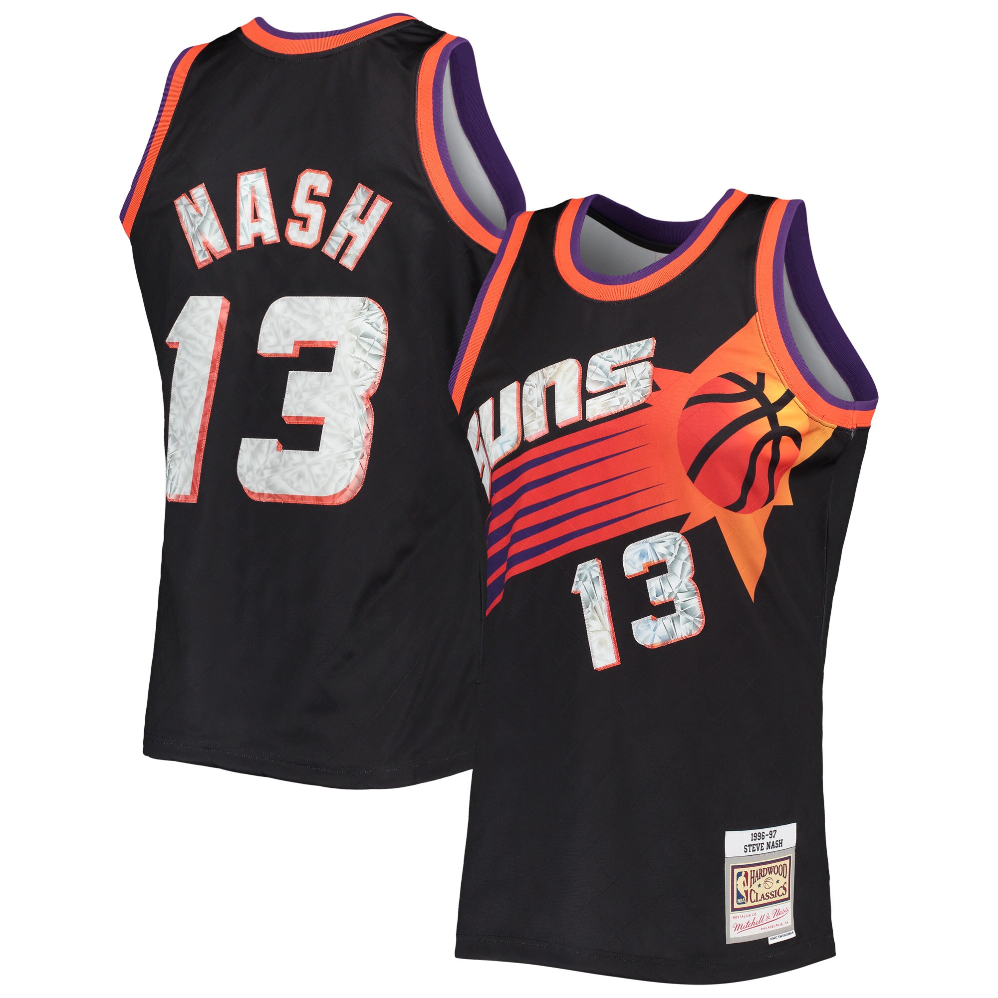 Steve Nash Phoenix Suns Mitchell & Ness 1996/97 Hardwood Classics Nba 75th Anniversary Diamond Swingman Basketball Jersey - Black