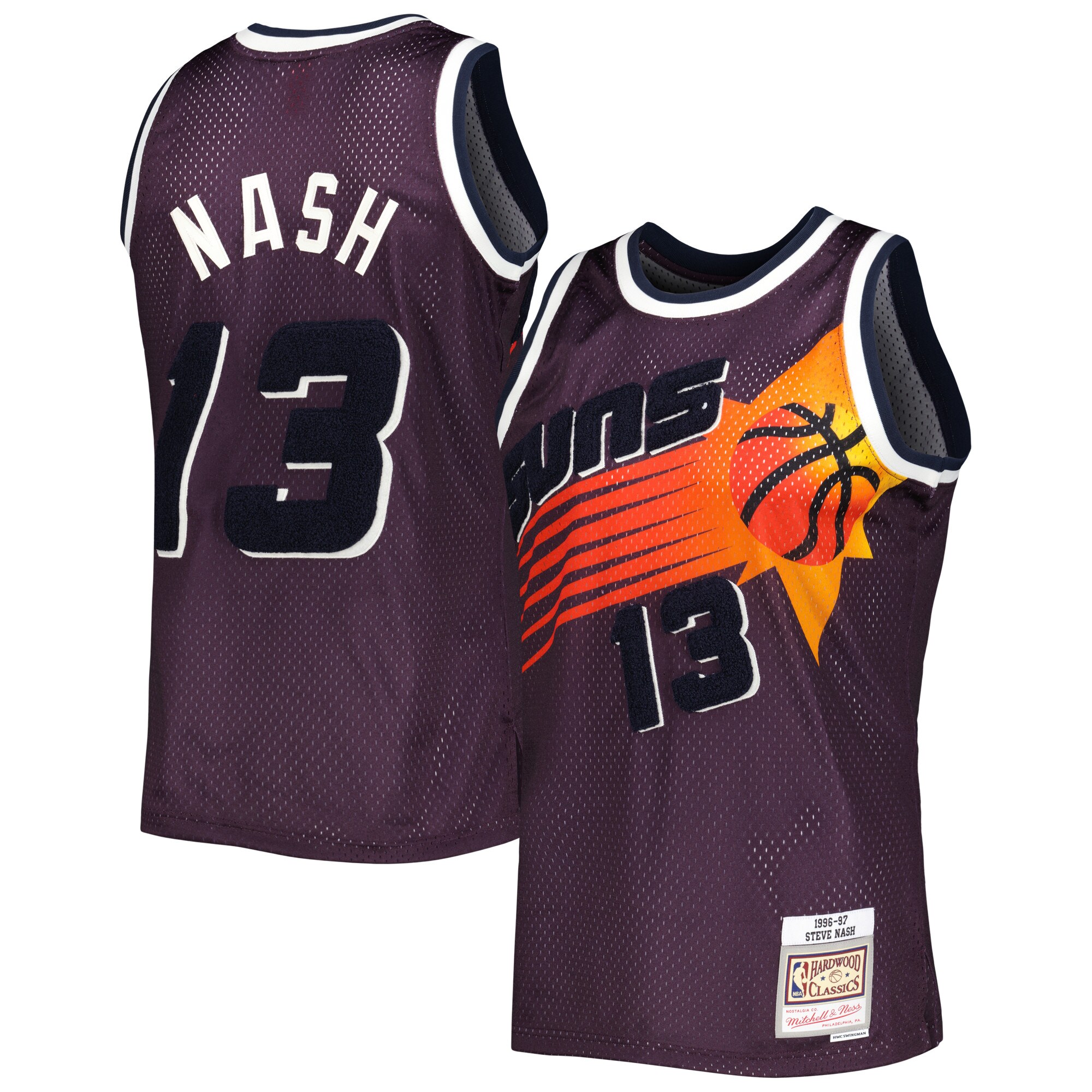 Steve Nash Phoenix Suns Mitchell & Ness 1996/97 Hardwood Classics Off-court Swingman Basketball Jersey - Purple