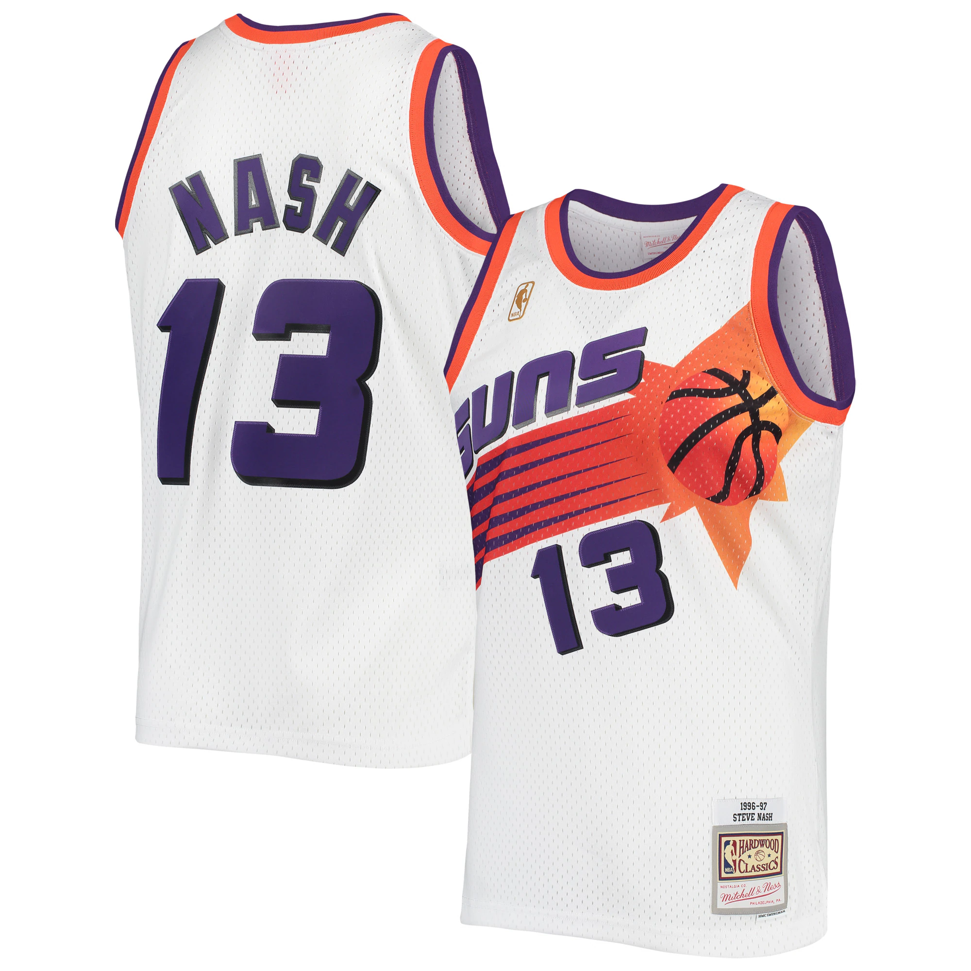 Alternative view of Steve Nash Phoenix Suns Mitchell & Ness 2001/02 Hardwood Classics Swingman Basketball Jersey - White