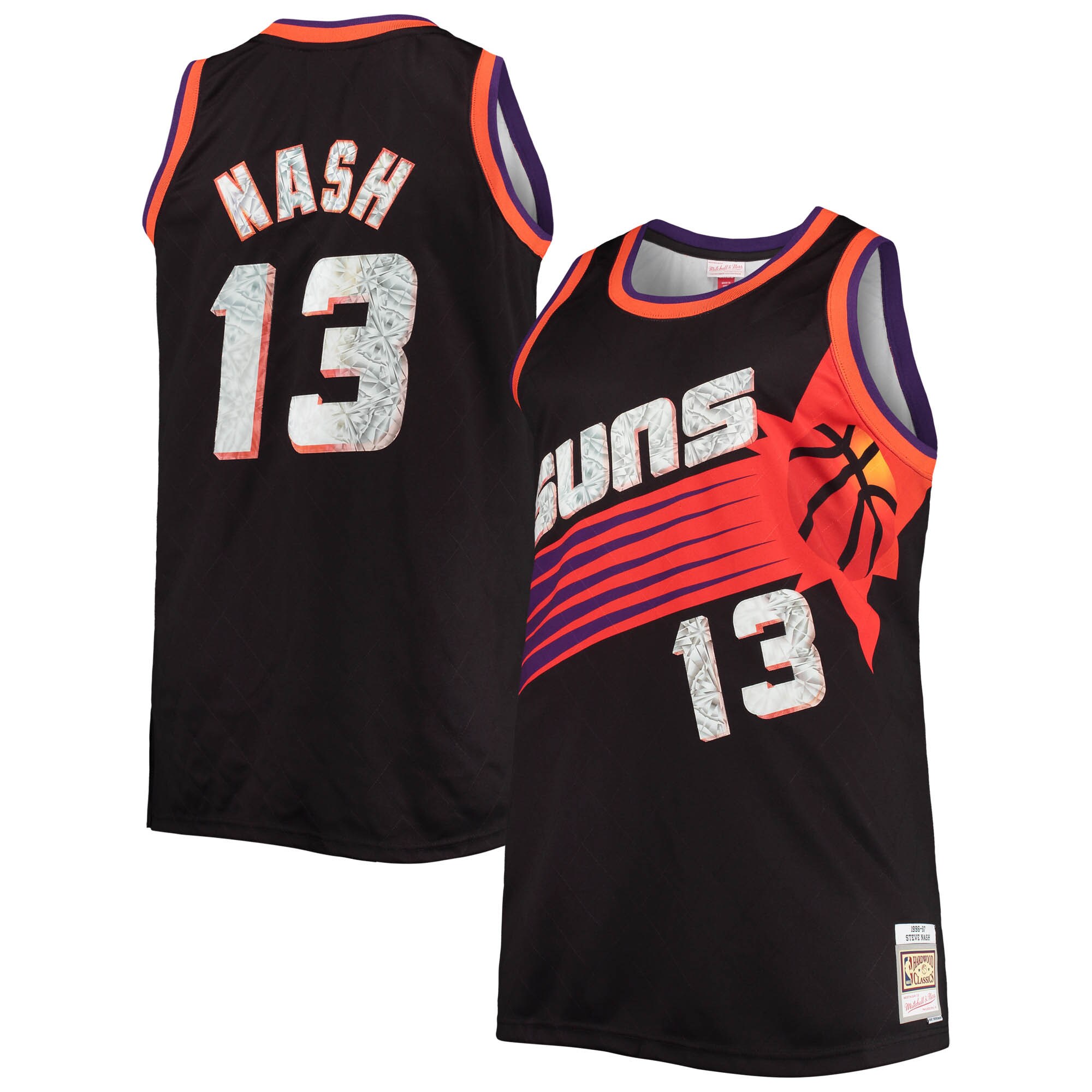Steve Nash Phoenix Suns Mitchell & Ness Big & Tall 1996/97 Nba 75th Anniversary Diamond Swingman Basketball Jersey - Black