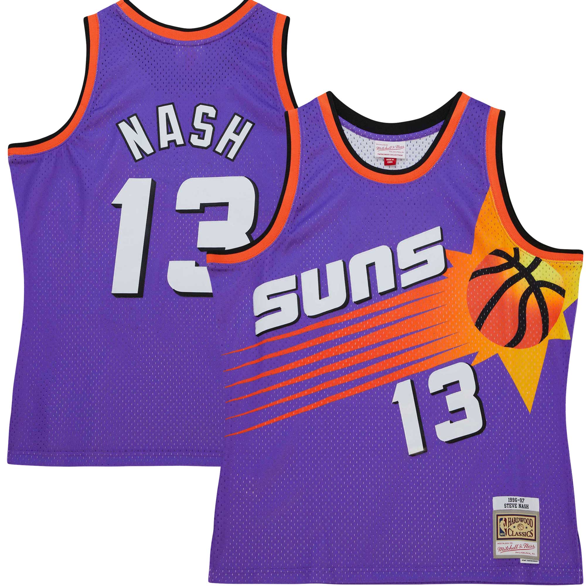 Steve Nash Phoenix Suns Mitchell & Ness Hardwood Classics 1996/97 Tropical Swingman Basketball Jersey - Purple