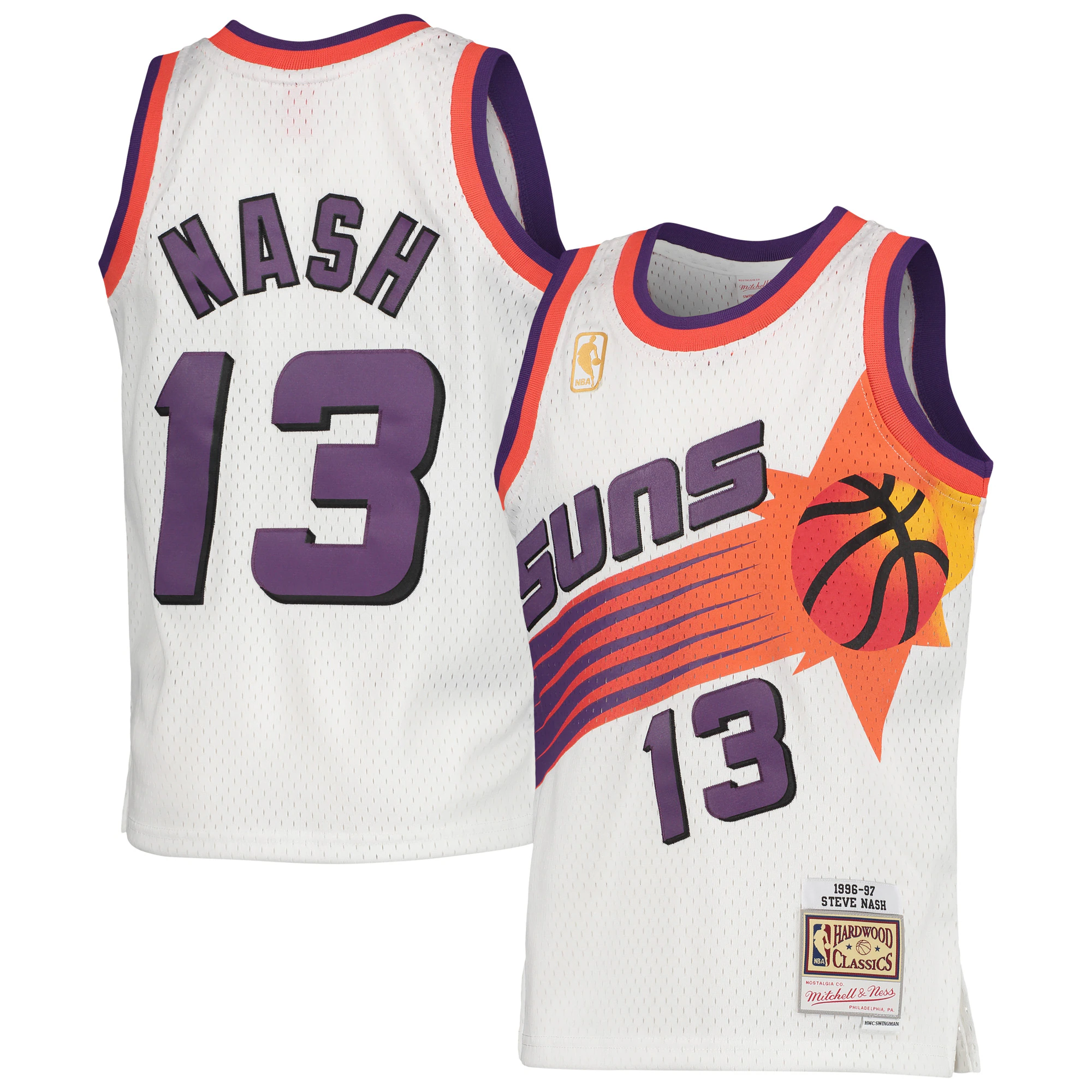Steve Nash Phoenix Suns Mitchell & Ness Youth 1996/97 Hardwood Classics Swingman Basketball Jersey - White