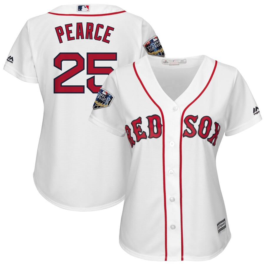 Steve Pearce Boston Red Sox Majestic Women's 2018 World Series Cool Base Player Baseball Jersey - White