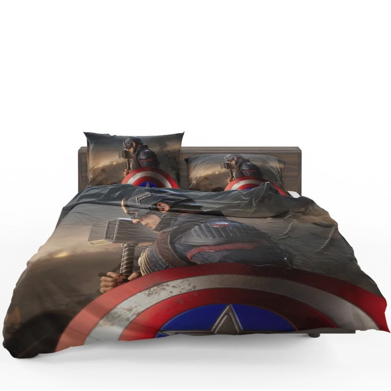 Steve Rogers As Captain America In Avengers Endgame Movie Bedding Set - Custom Bedding Set
