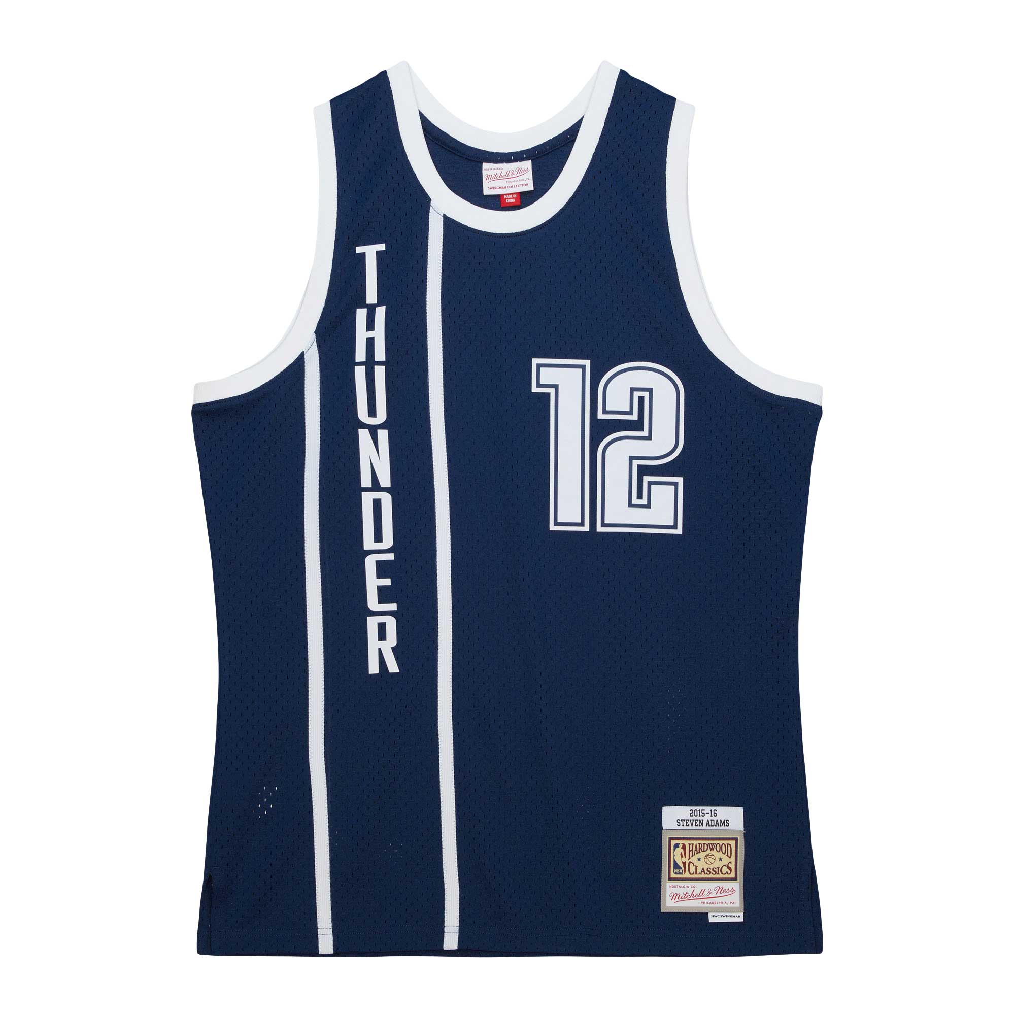 Alternative view of Steven Adams Oklahoma City Thunder Mitchell & Ness 2015/16 Hardwood Classics Alternate Swingman Basketball Jersey - Navy