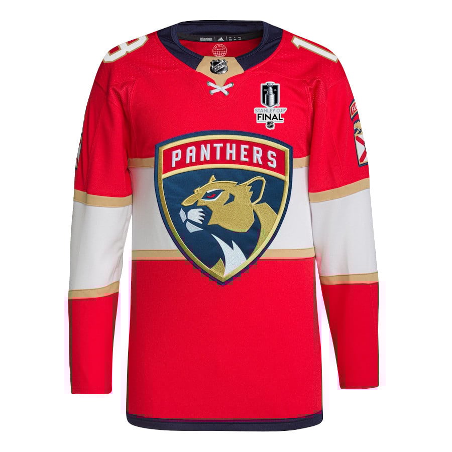 Alternative view of Steven Lorentz 18 Florida Panthers 2024 STANLEY CUP Final Home Breakaway Hockey Jersey - Men, Red - JS522 