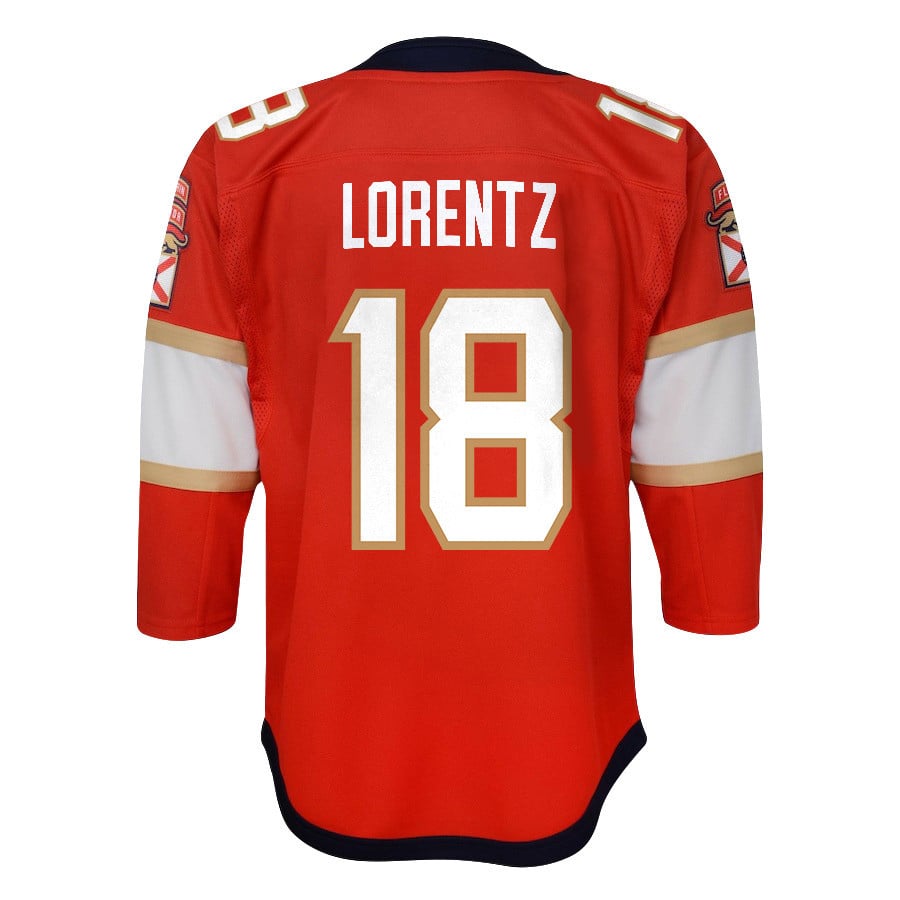 Alternative view of Steven Lorentz 18 Florida Panthers 2024 STANLEY CUP Final Youth Home Breakaway Hockey Jersey - Red - JS959 