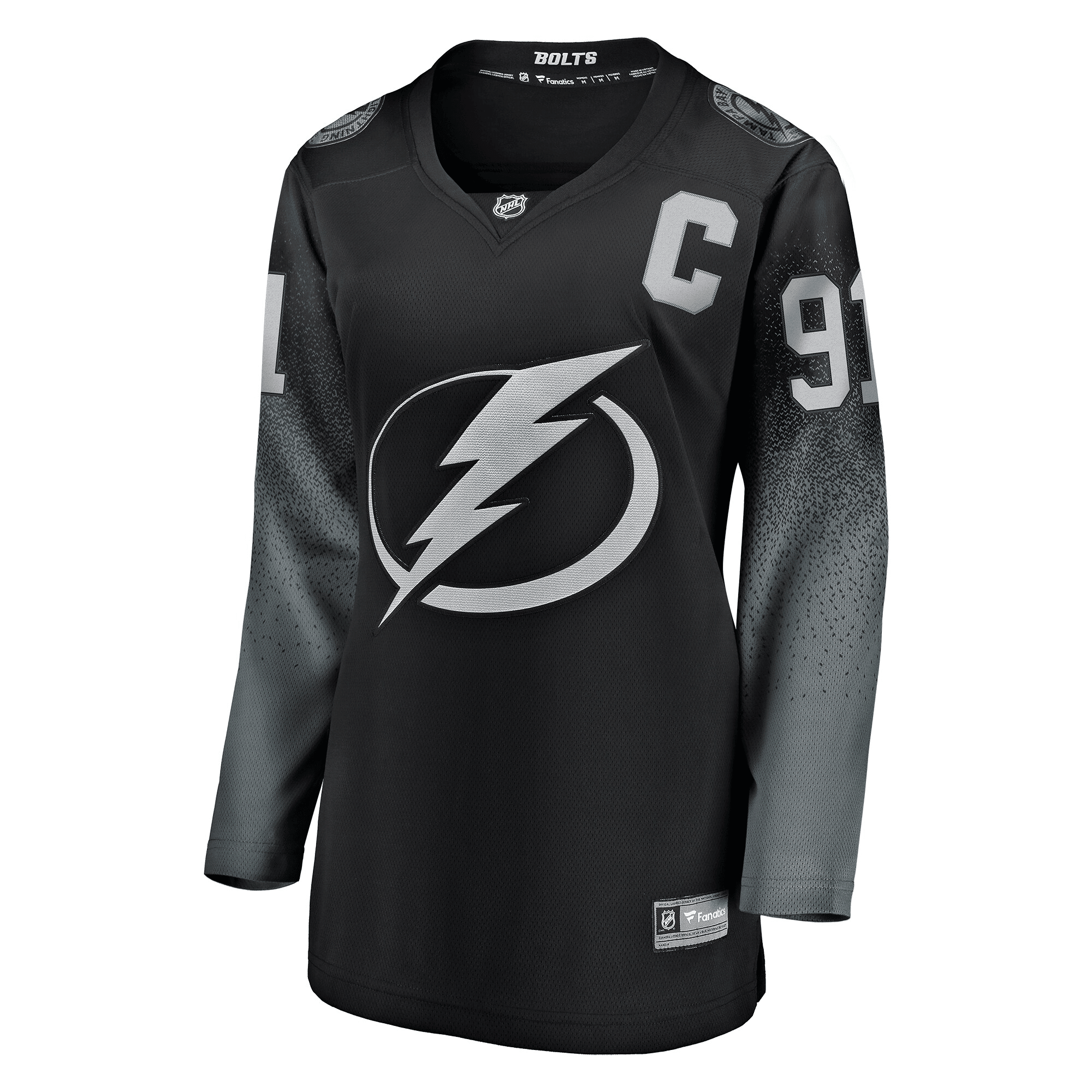 Alternative view of Steven Stamkos Tampa Bay Lightning Women's Alternate Breakaway Player Hockey Jersey - Black Hockey Jersey - JS119 
