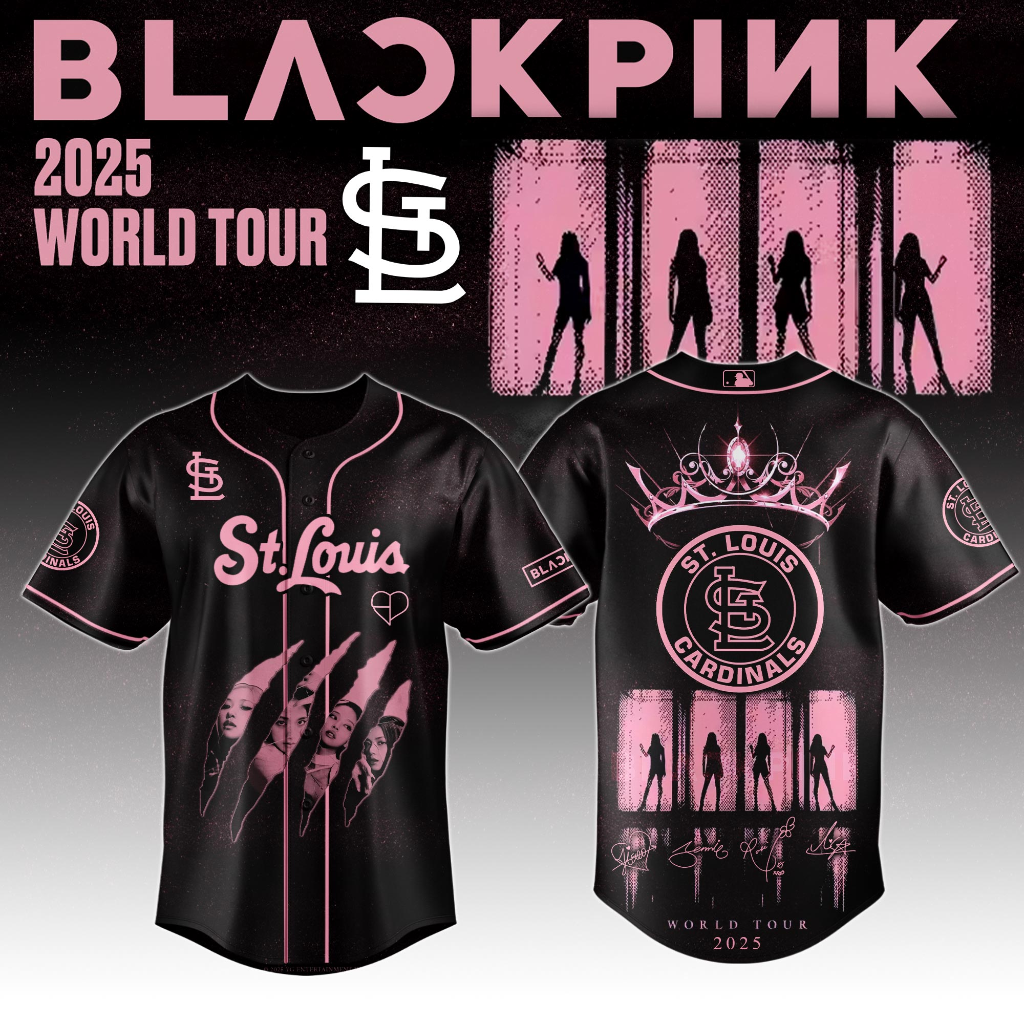 St.louis Cardinals Mlb X Blackpink All Star Custom Baseball Jersey