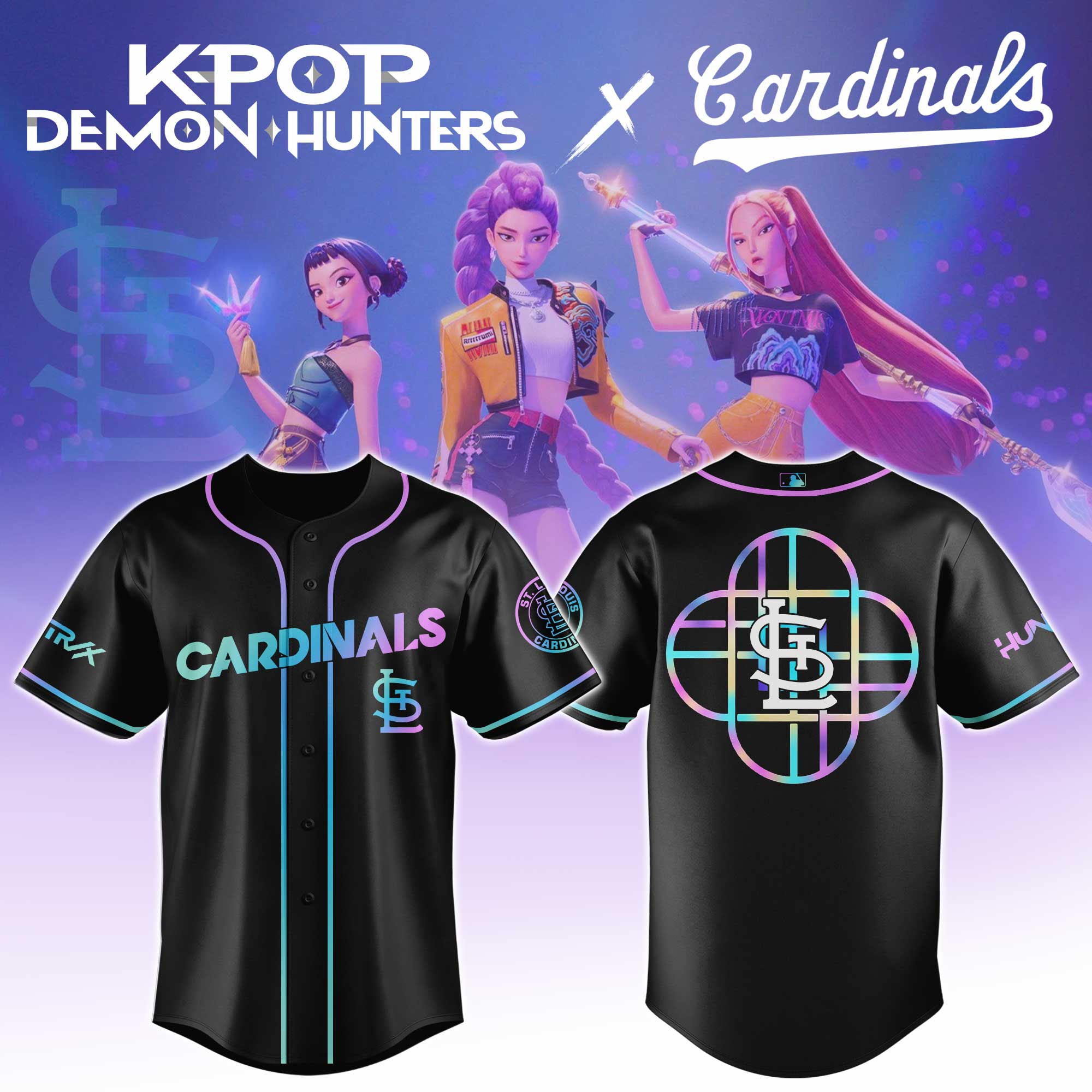 St.louis Cardinals Mlb X Kpop Demon Hunters Huntrx Custom Baseball Jersey