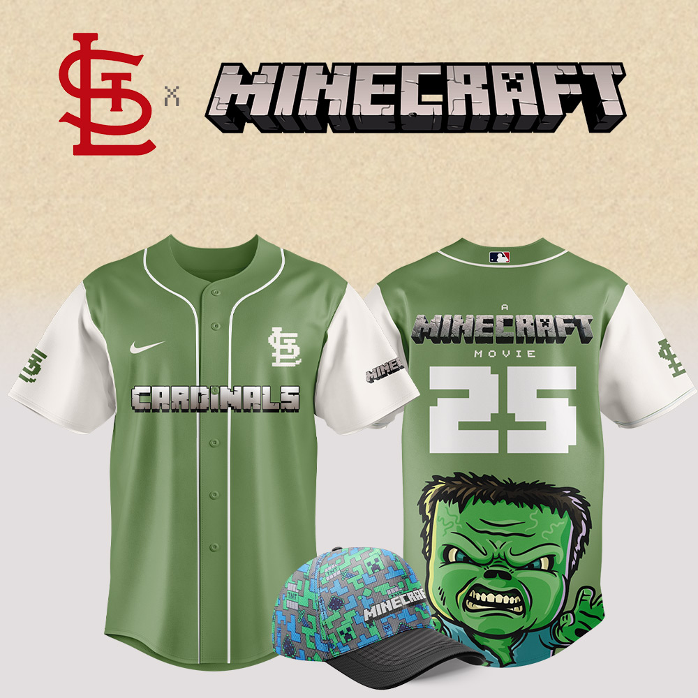 St.louis Cardinals Mlb X Minecraft Movie Custom Baseball Jersey