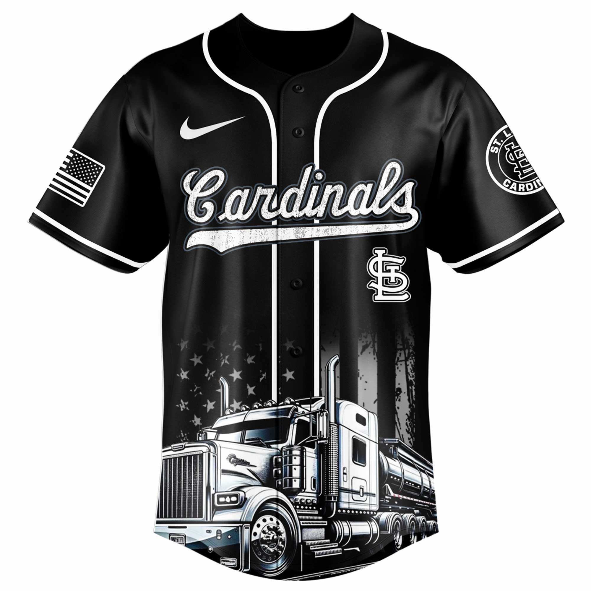 Alternative view of St.louis Cardinals Mlb X Nation Truck Driver Appreciation Week Limited Edition Custom Baseball Jersey 2025
