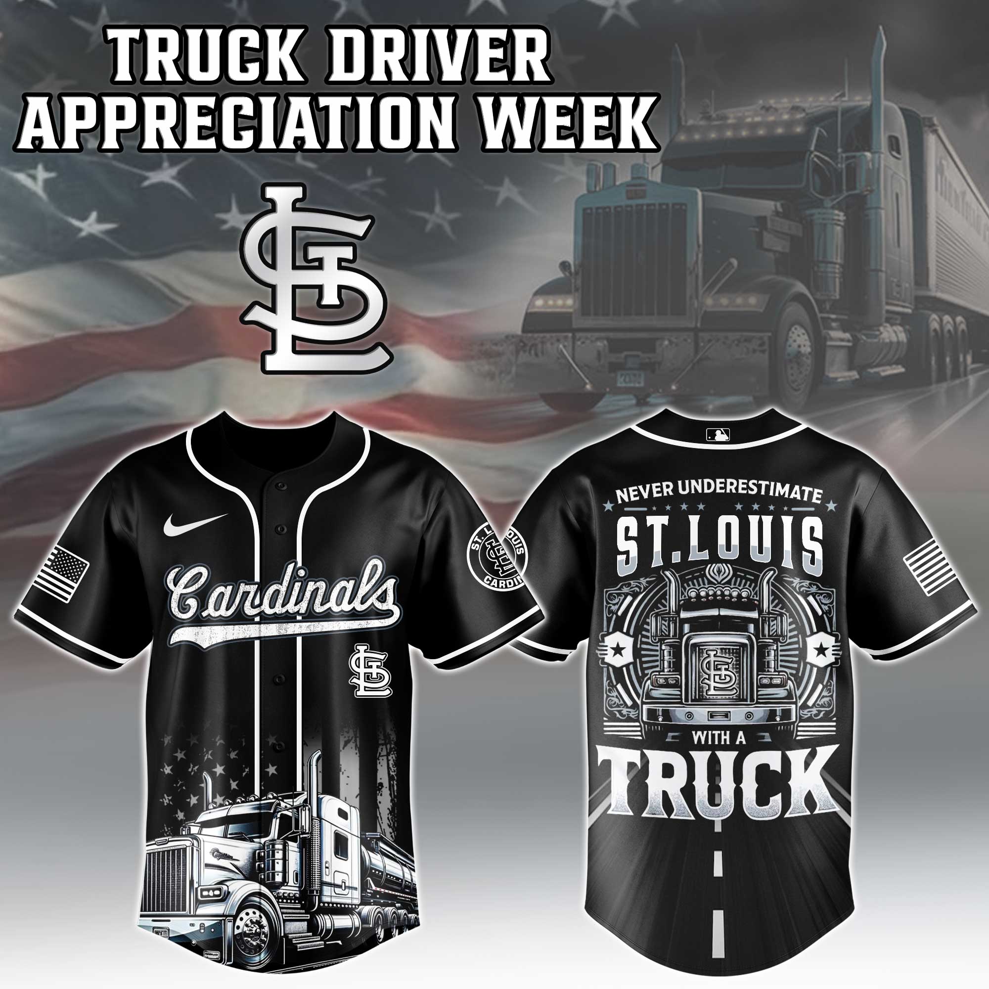 St.louis Cardinals Mlb X Nation Truck Driver Appreciation Week Limited Edition Custom Baseball Jersey 2025