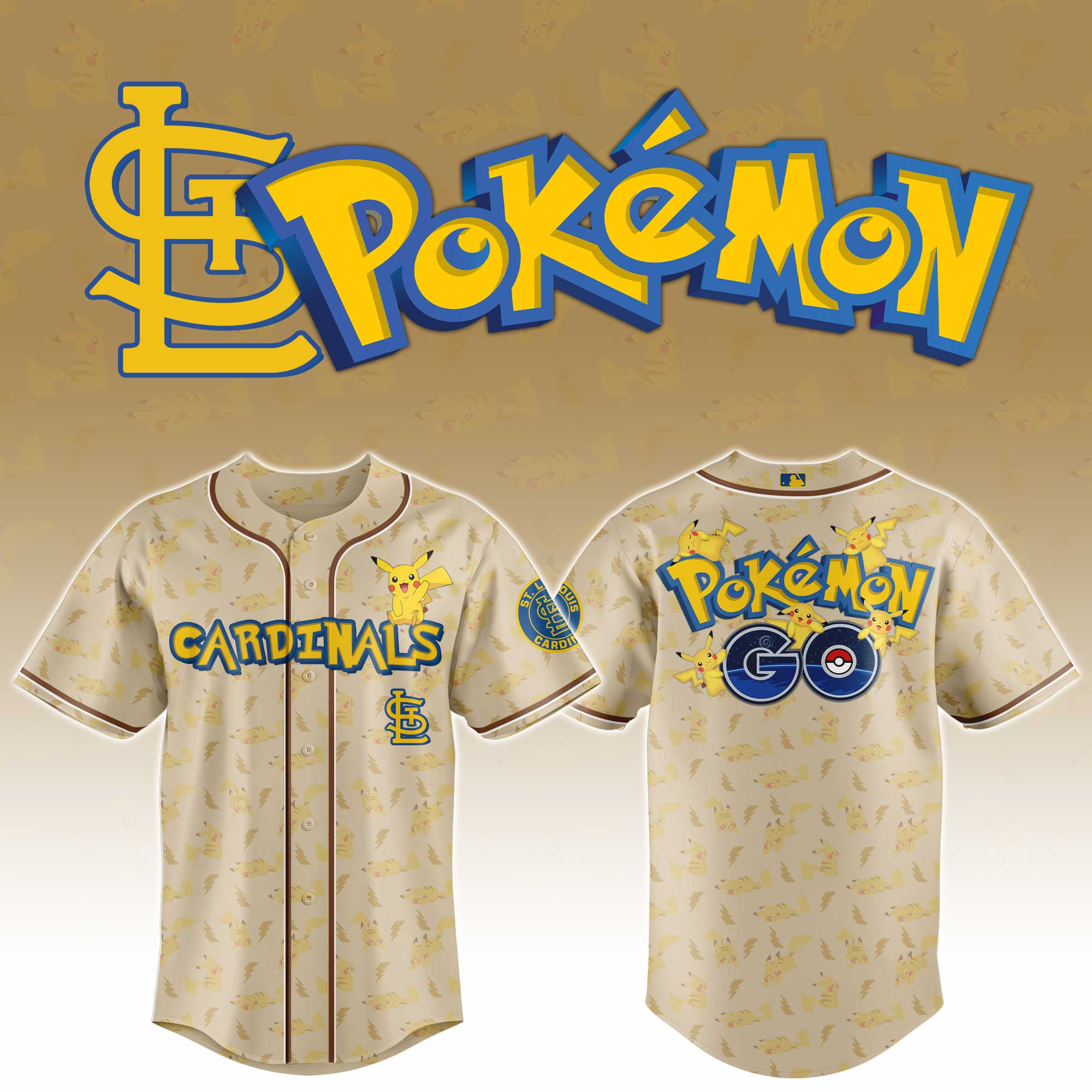 St.louis Cardinals Mlb X Pokemon Go Custom Baseball Jersey