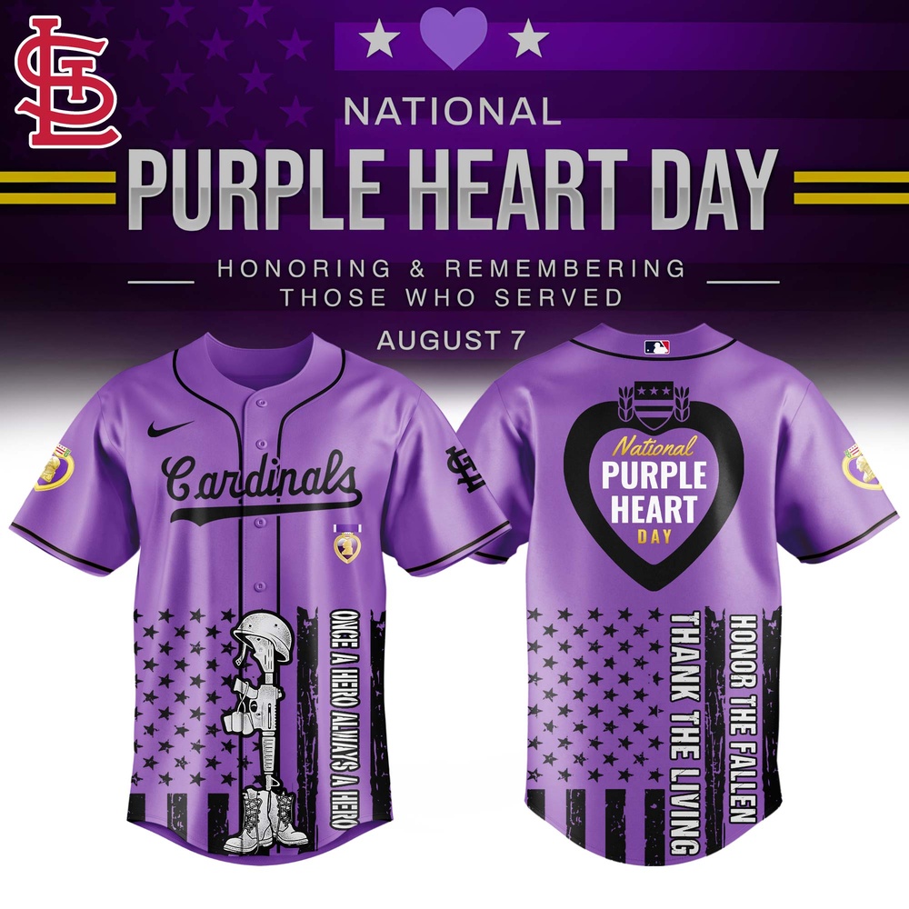 St.louis Cardinals Mlb X Usa Purple Heart Day Custom Baseball Jersey