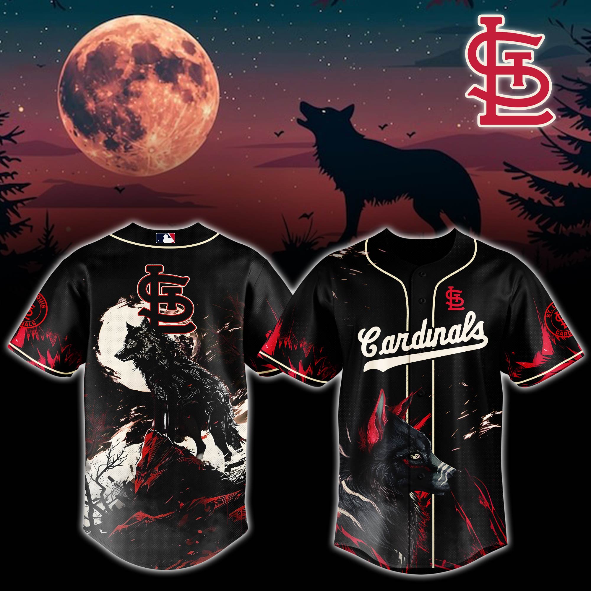 St.louis Cardinals Mlb X Wolf Custom Baseball Jersey