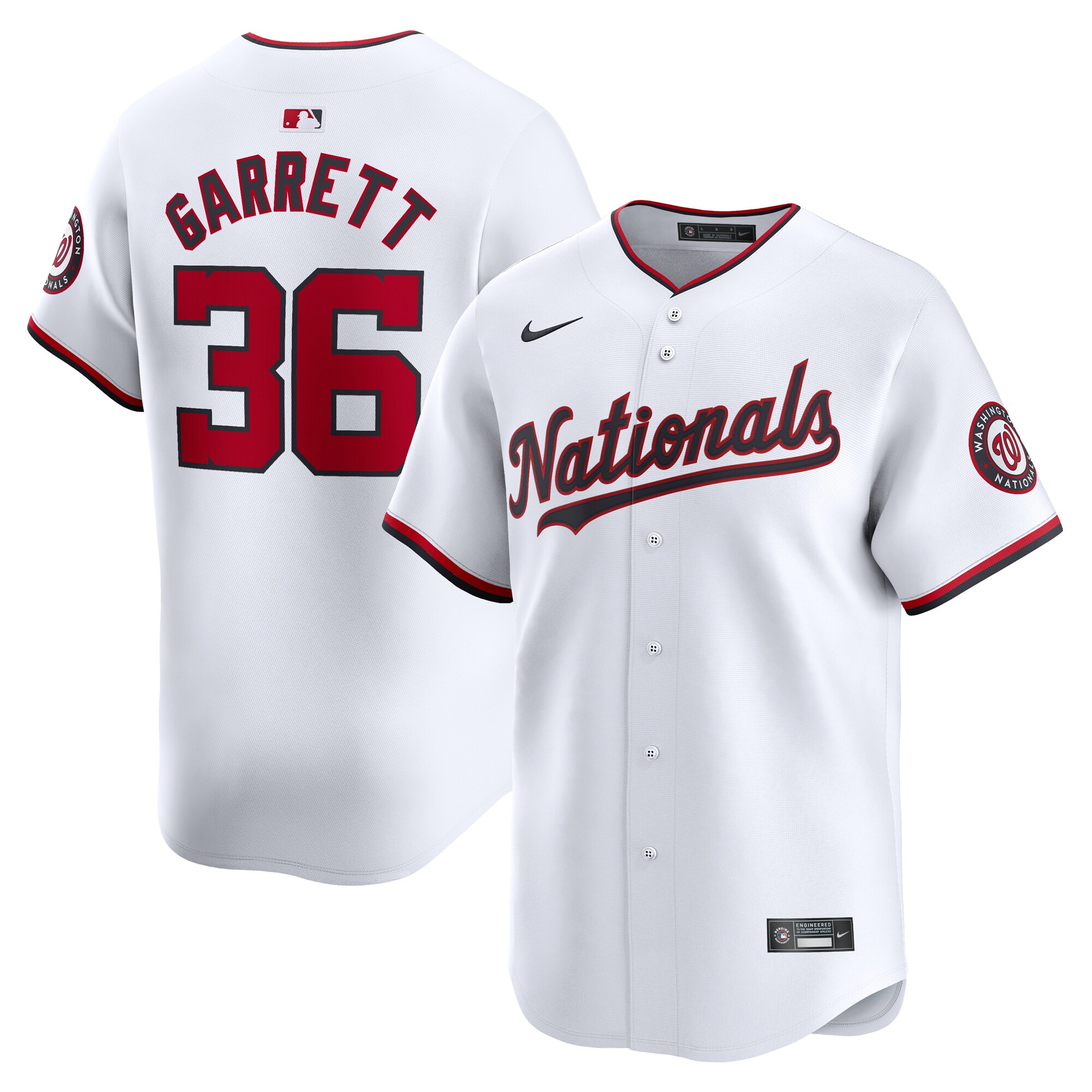 Stone Garrett Washington Nationals Home Limited Player Baseball Jersey - White