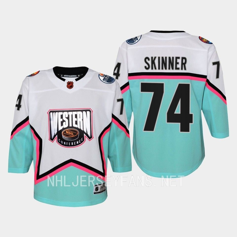 Stuart Skinner 74 Edmonton Oilers 2023 All-Star Game Hockey Jersey White Equipment - JS119 