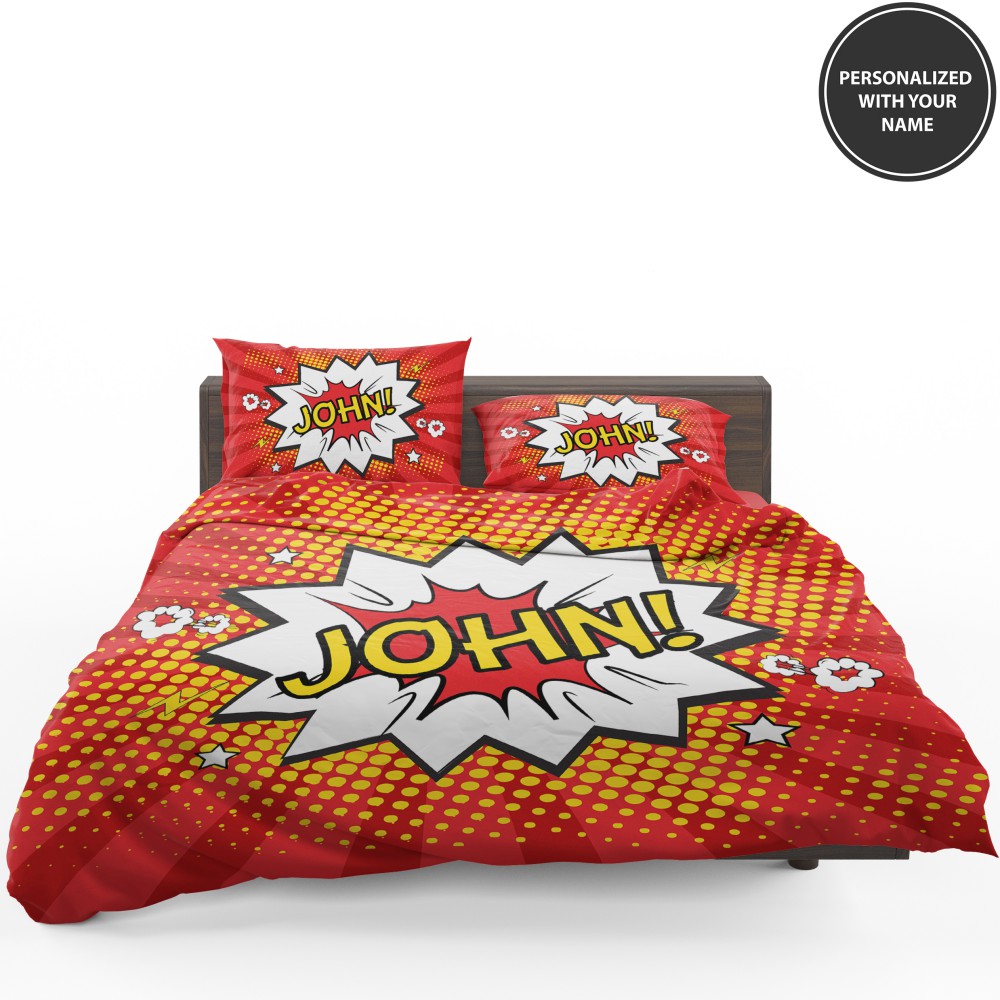 Superhero Theme Comic Personalized Custom Bedding Set - Custom Bedding Set