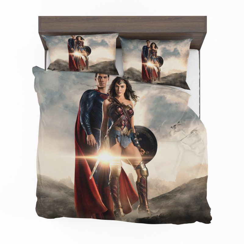 Alternative view of Superman And Wonder Woman Bedding Set - Custom Bedding Set