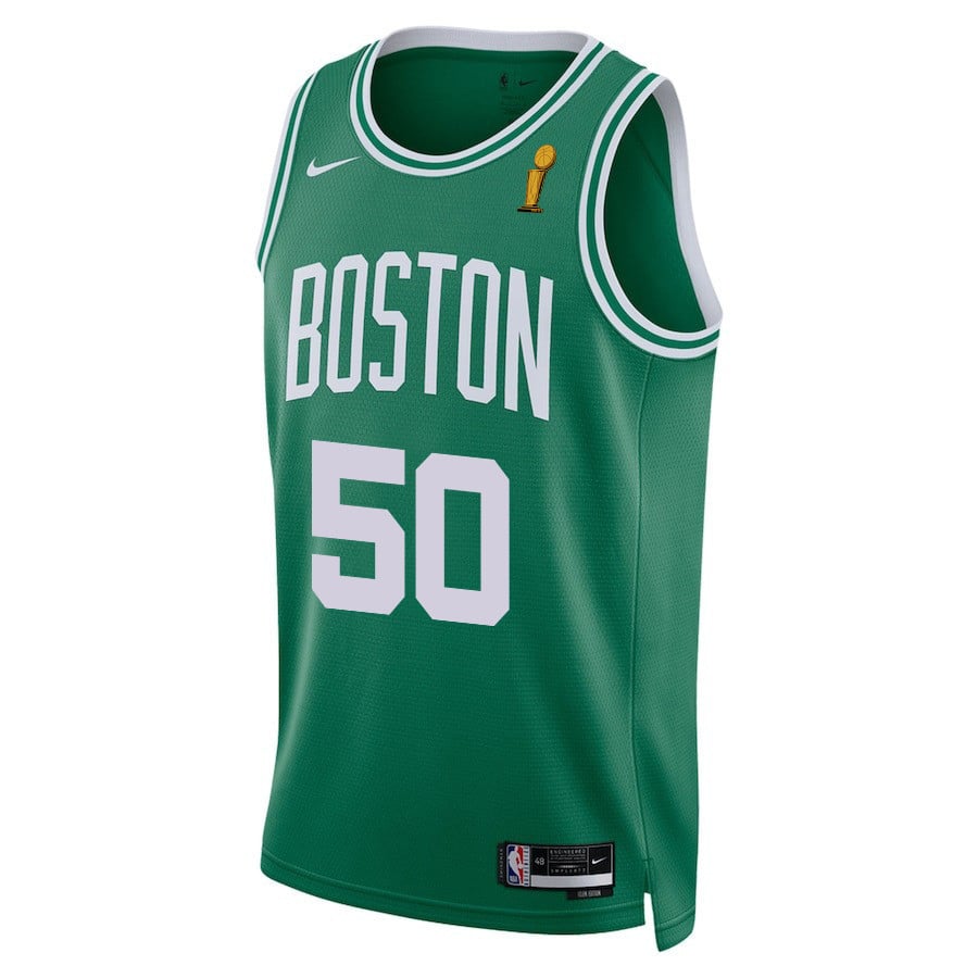 Alternative view of Svi Mykhailiuk 50 Boston Celtics 2024 FINALS CHAMPIONS Basketball Jersey - Icon Edition - Kelly Green - JS465