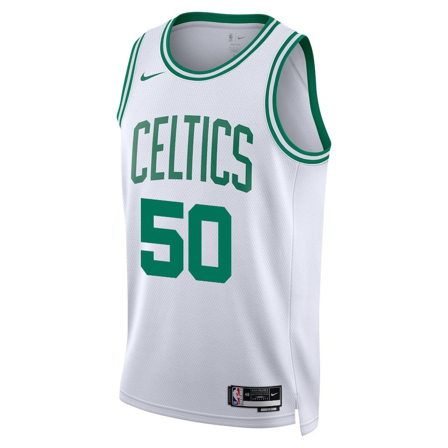 Alternative view of Svi Mykhailiuk 50 Boston Celtics 2024 FINALS PATCH Swingman Basketball Jersey - Association Edition - White - JS349