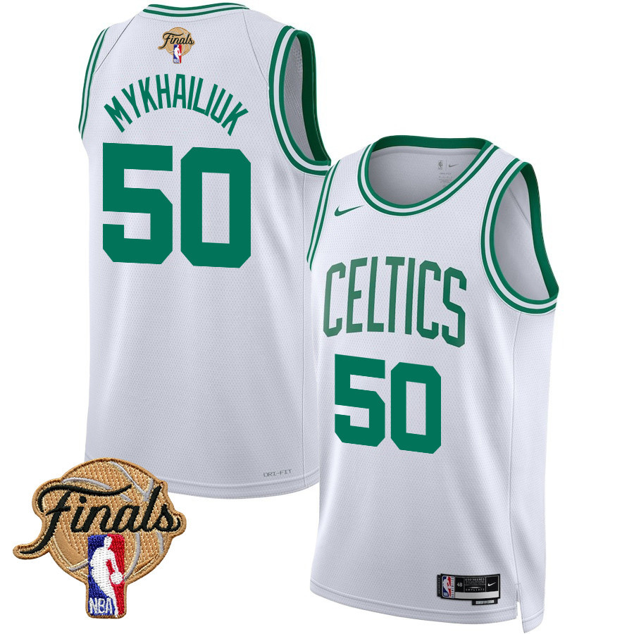 Svi Mykhailiuk 50 Boston Celtics 2024 FINALS PATCH Swingman Basketball Jersey - Association Edition - White - JS349