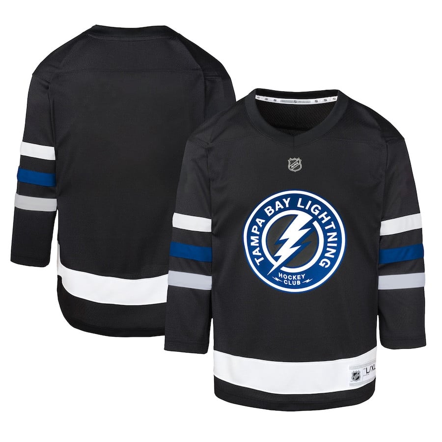 Tampa Bay Lightning Alternate YOUTH Hockey Jersey - Black - JS733 