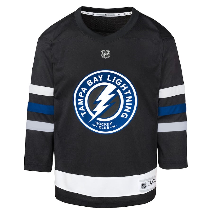 Alternative view of Tampa Bay Lightning Alternate YOUTH Hockey Jersey - Black - JS733 