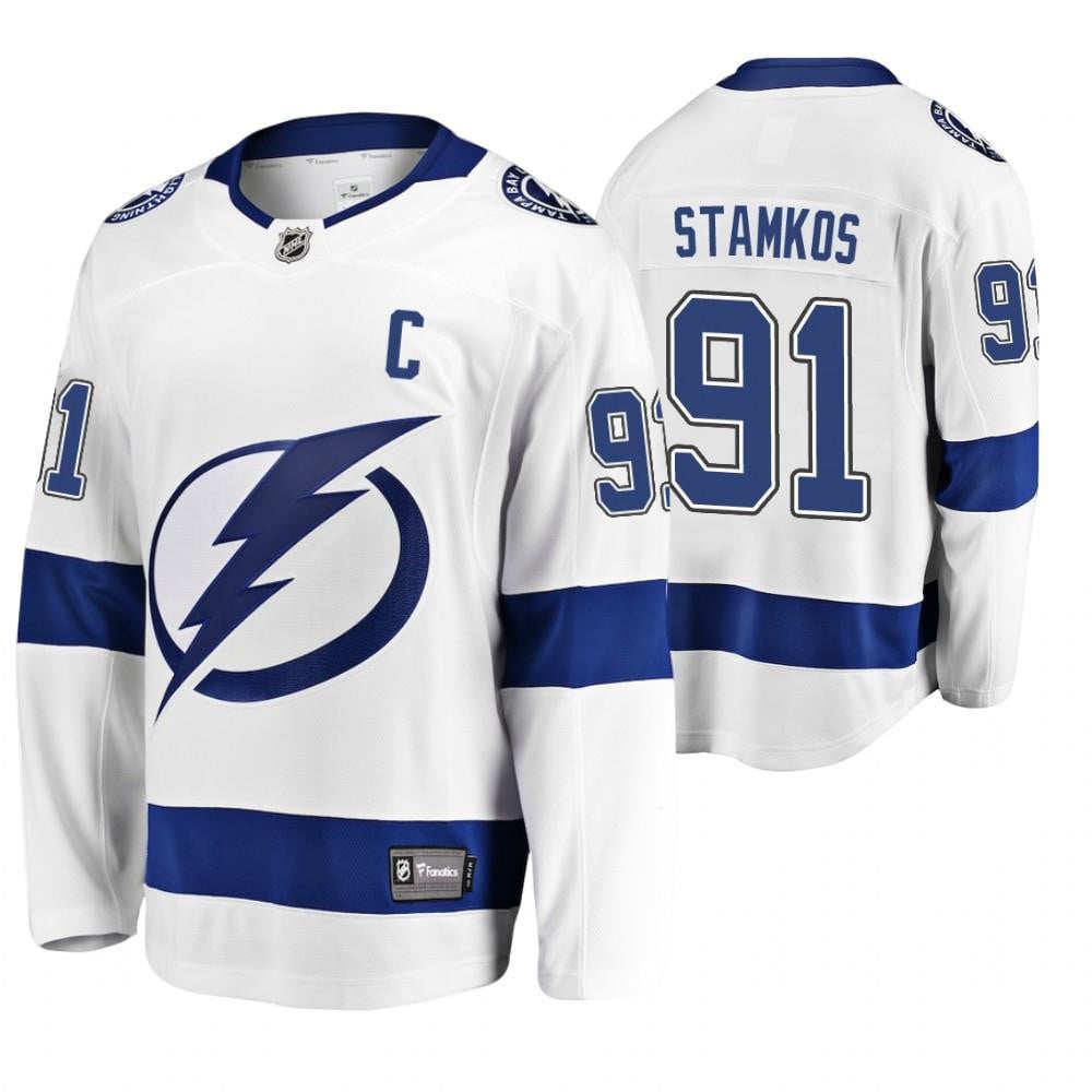 Tampa Bay Lightning Steven Stamkos 91 Breakaway White-blue Hockey Jersey Hockey Jersey - JS385 