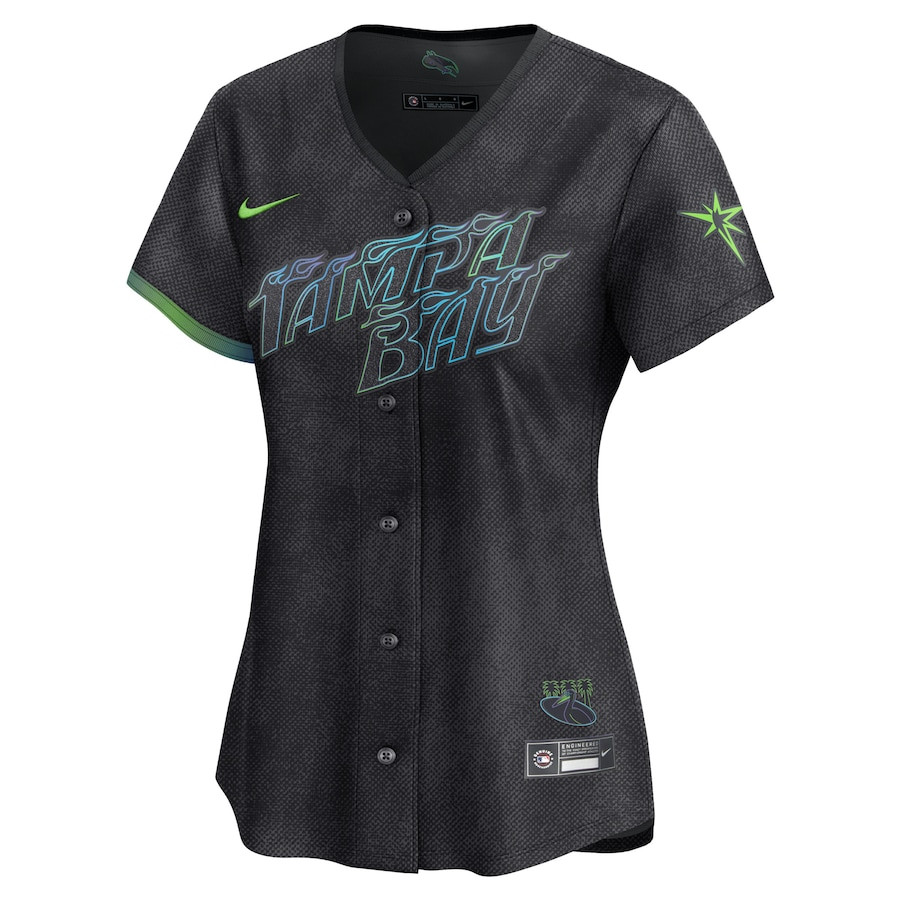 Alternative view of Tampa Bay Rays 2024 City Connect Limited Women Jersey - Charcoal - JS591 