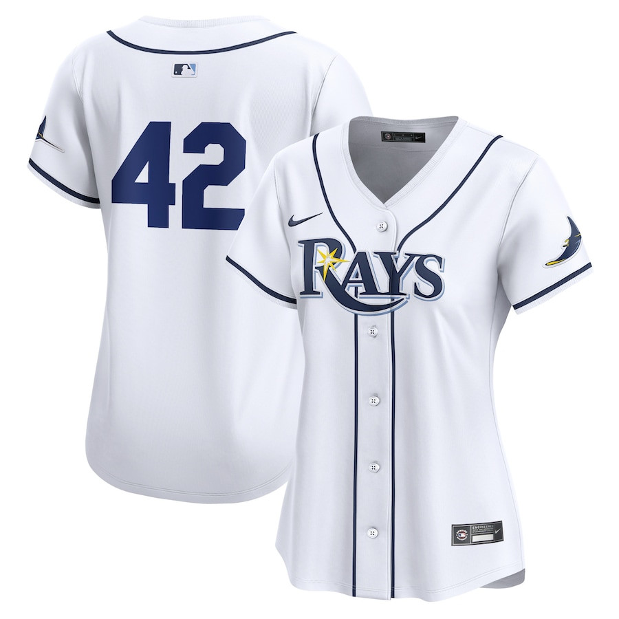 Tampa Bay Rays 2024 Jackie Robinson Day Home Limited Women Jersey - White - JS233 