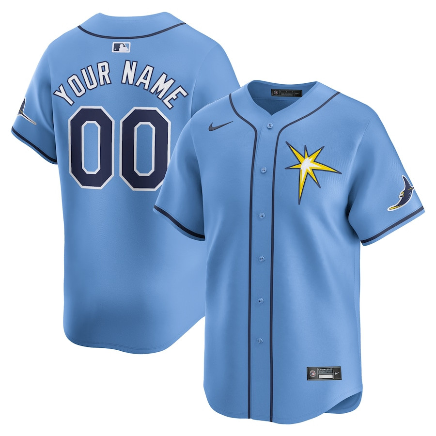 Tampa Bay Rays Alternate Limited Custom Men Jersey - Light Blue - JS764 