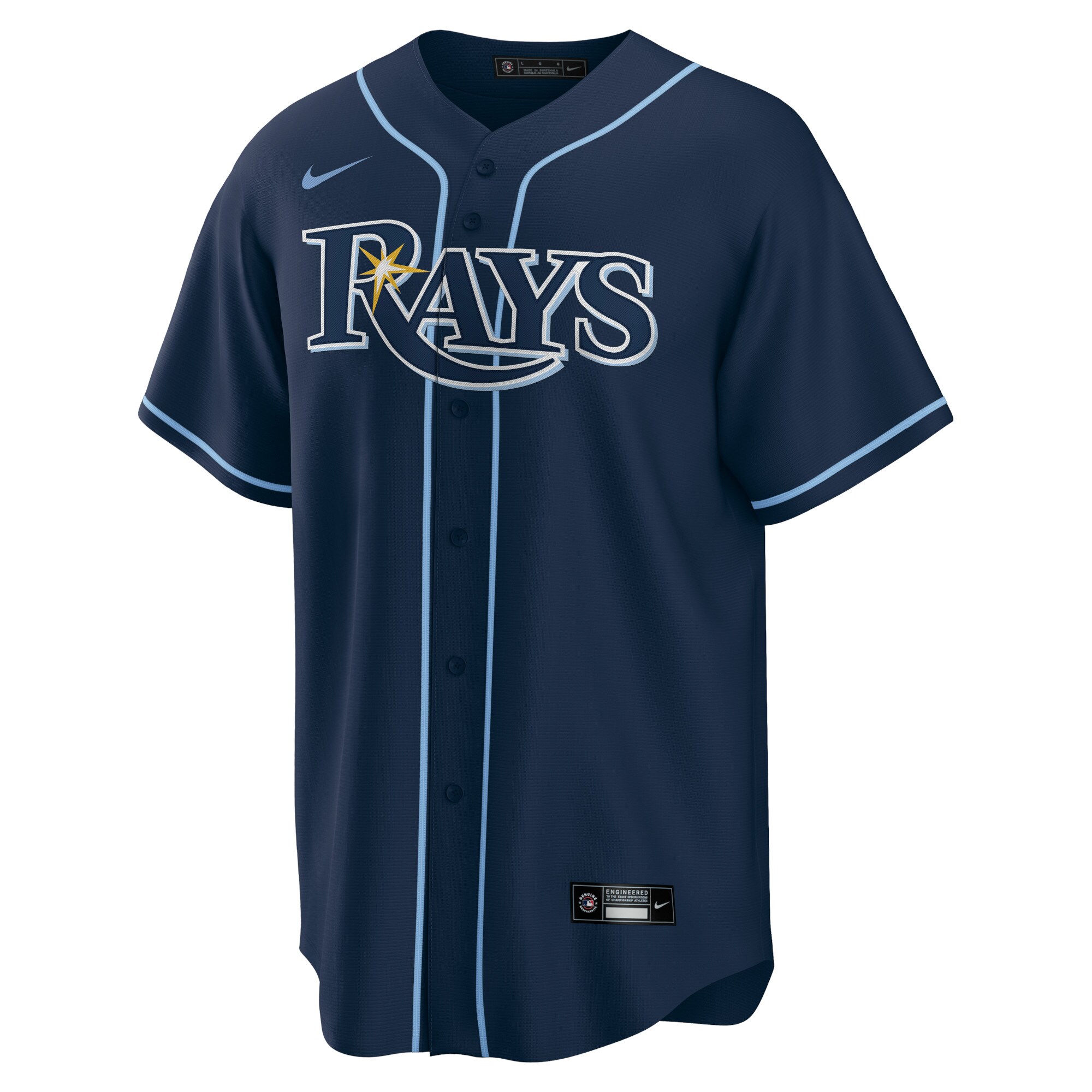 Alternative view of Tampa Bay Rays Alternate Replica Team Jersey - Navy