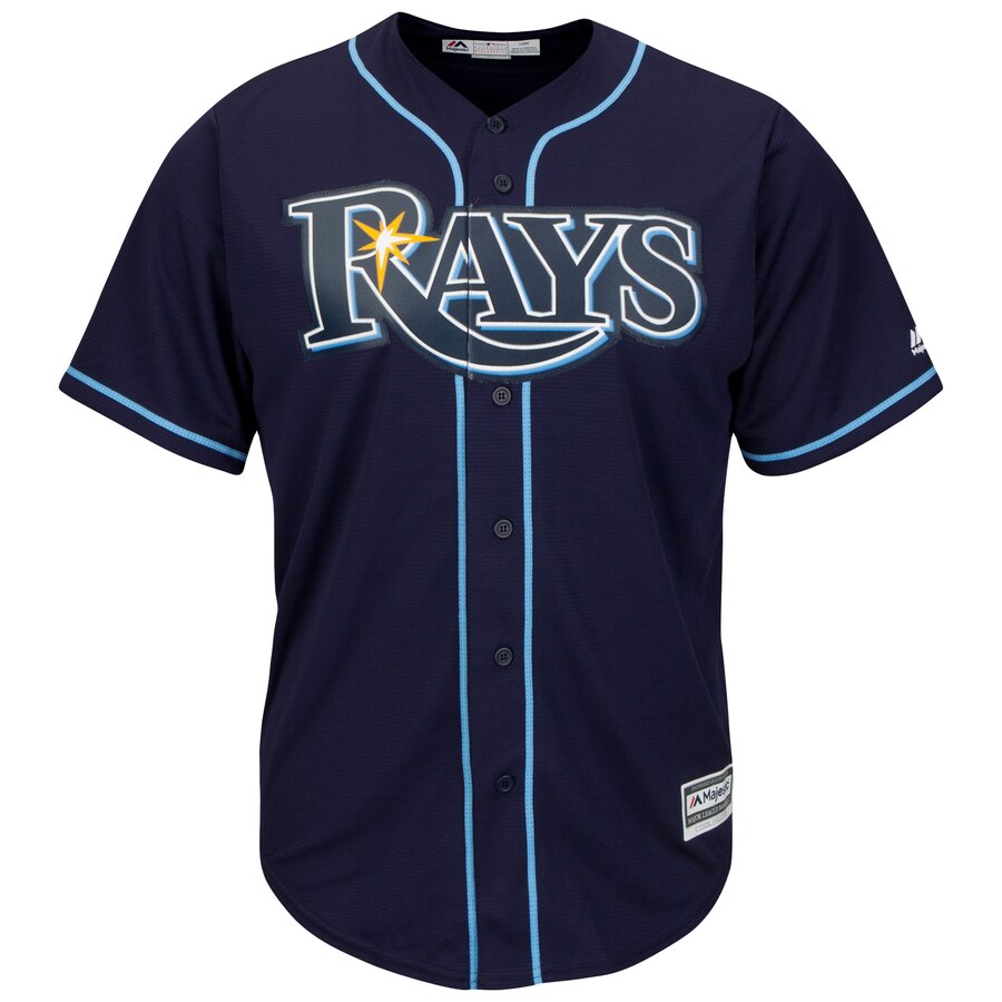 Alternative view of Tampa Bay Rays Majestic Big And Tall Cool Base Team Baseball Jersey - Navy