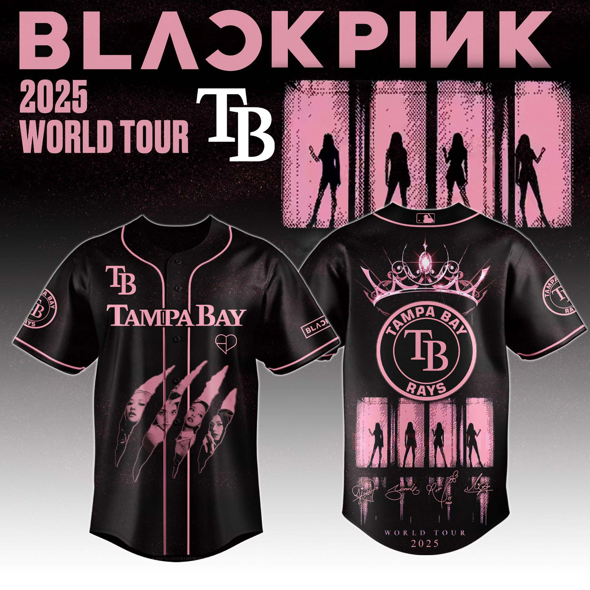 Tampa Bay Rays Mlb X Blackpink All Star Custom Baseball Jersey