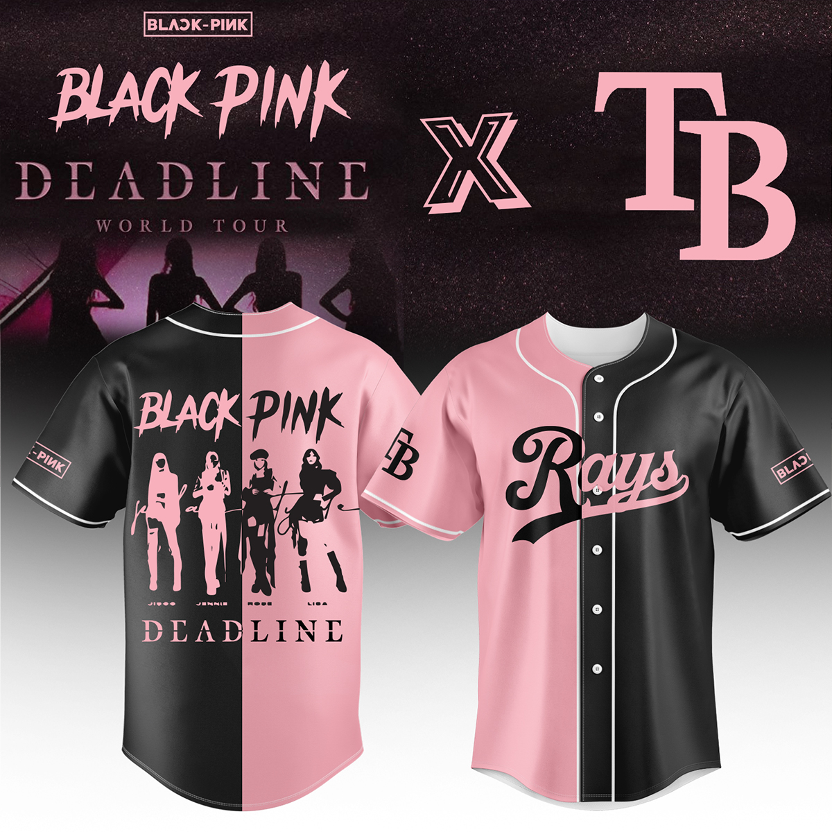 Tampa Bay Rays Mlb X Blackpink Custom Baseball Jersey