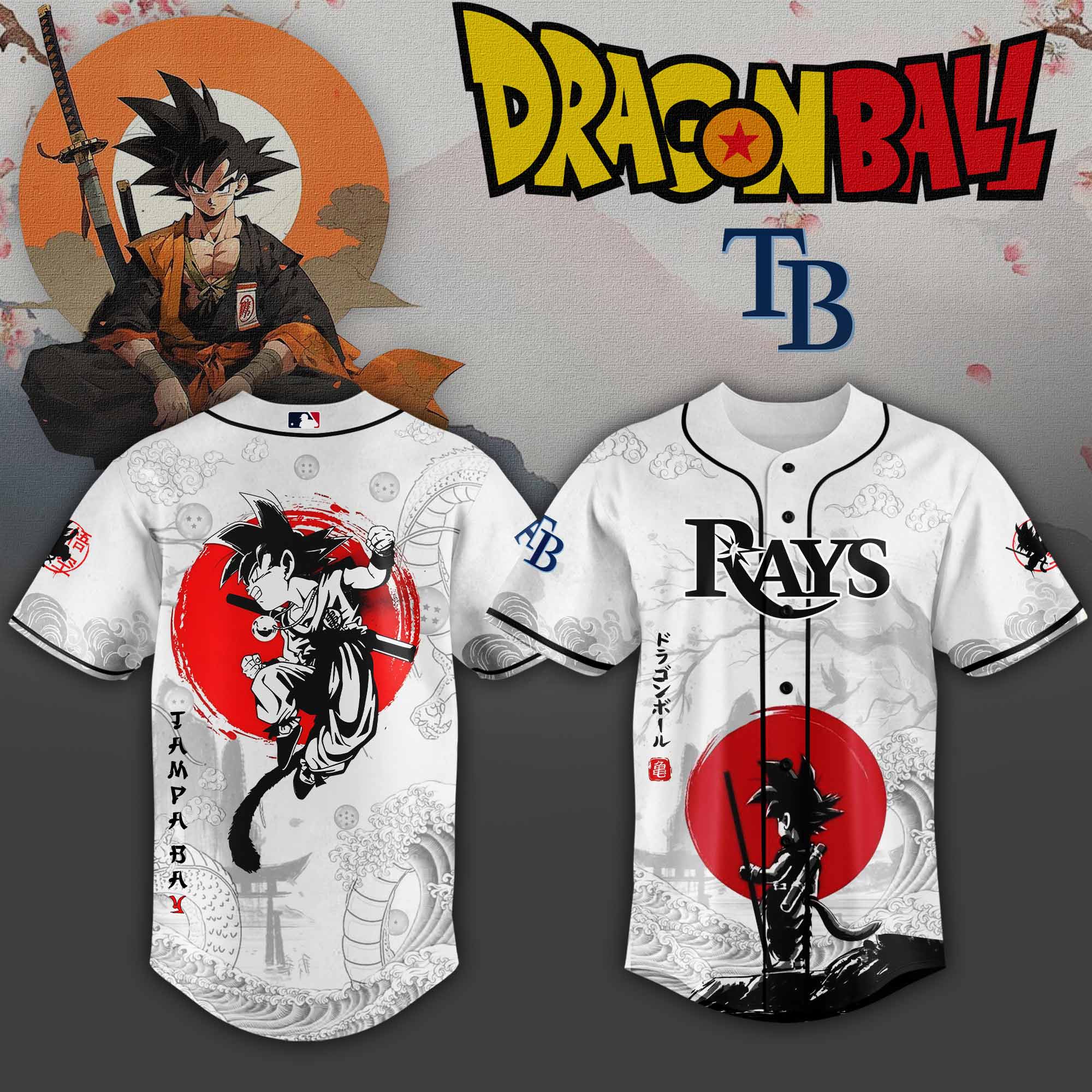 Tampa Bay Rays Mlb X Dragon Ball Super Saiyan Custom Baseball Jersey Collection