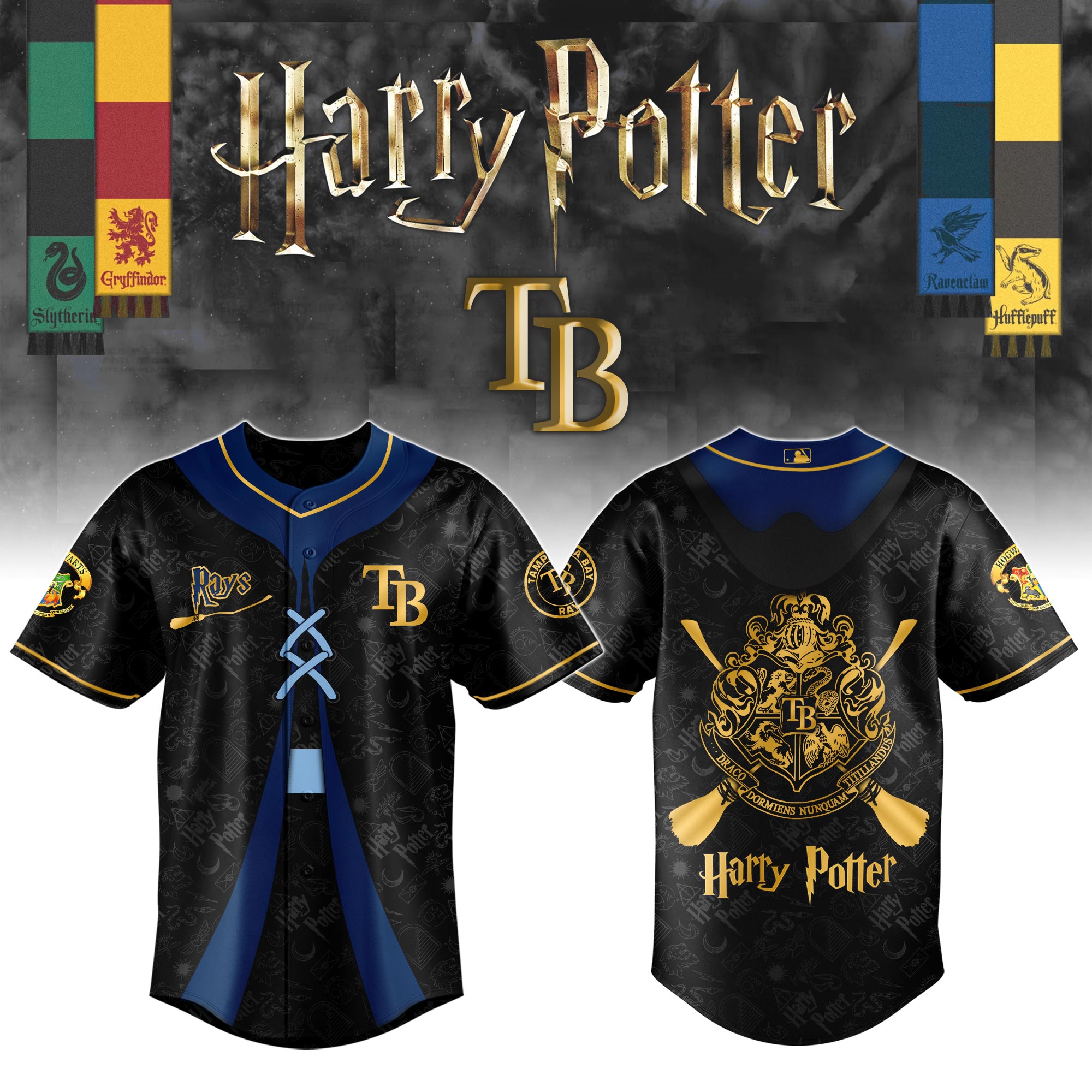 Tampa Bay Rays Mlb X Harry Potter Night Custom Baseball Jersey