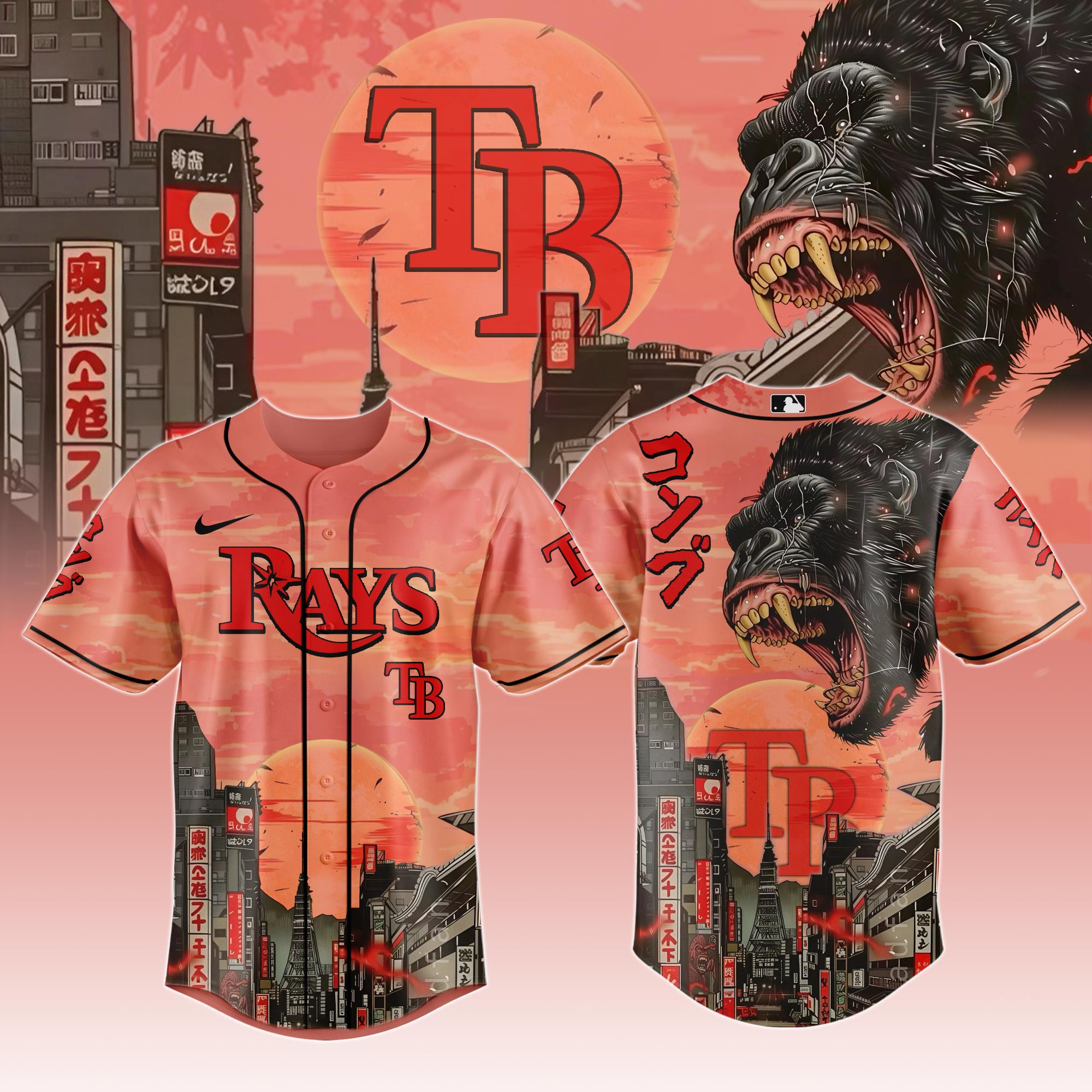 Tampa Bay Rays Mlb X Kong Collection 1 Custom Baseball Jersey