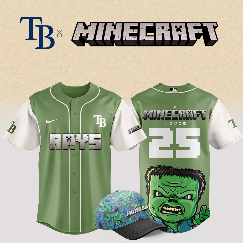 Tampa Bay Rays Mlb X Minecraft Movie Custom Baseball Jersey