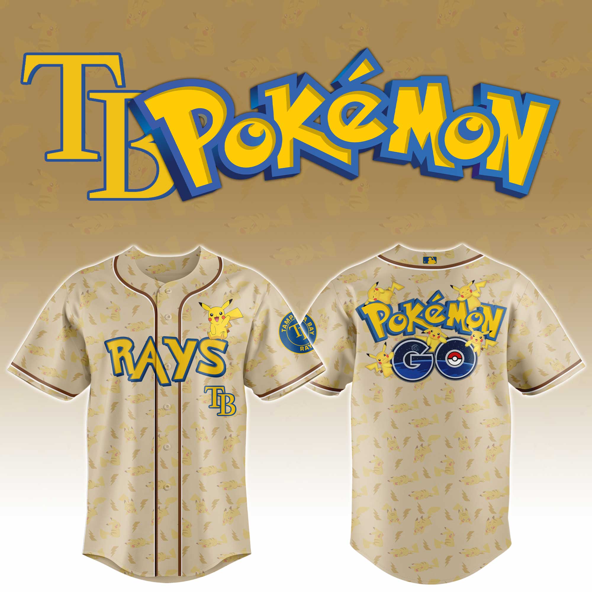 Tampa Bay Rays Mlb X Pokemon Go Custom Baseball Jersey