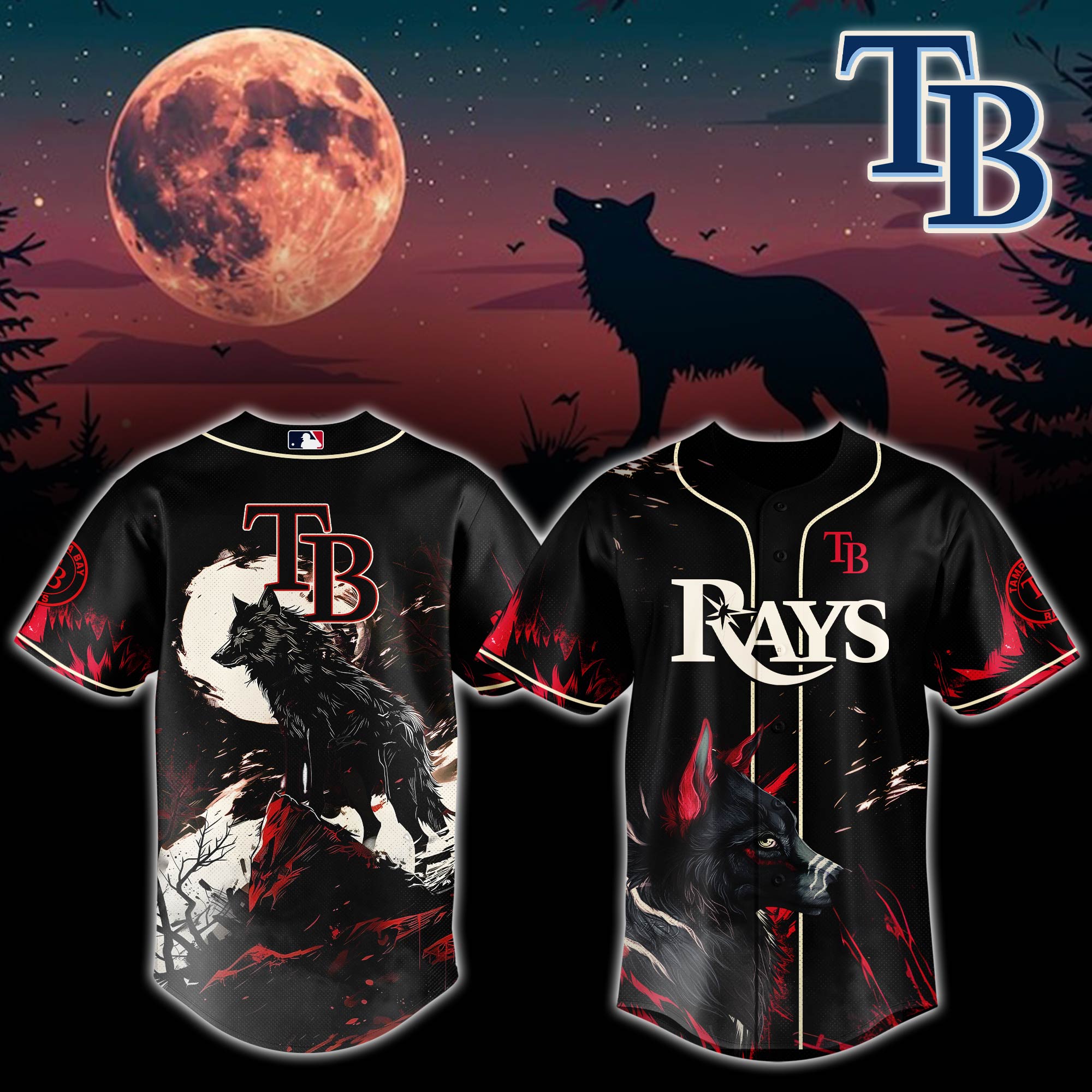 Tampa Bay Rays Mlb X Wolf Custom Baseball Jersey