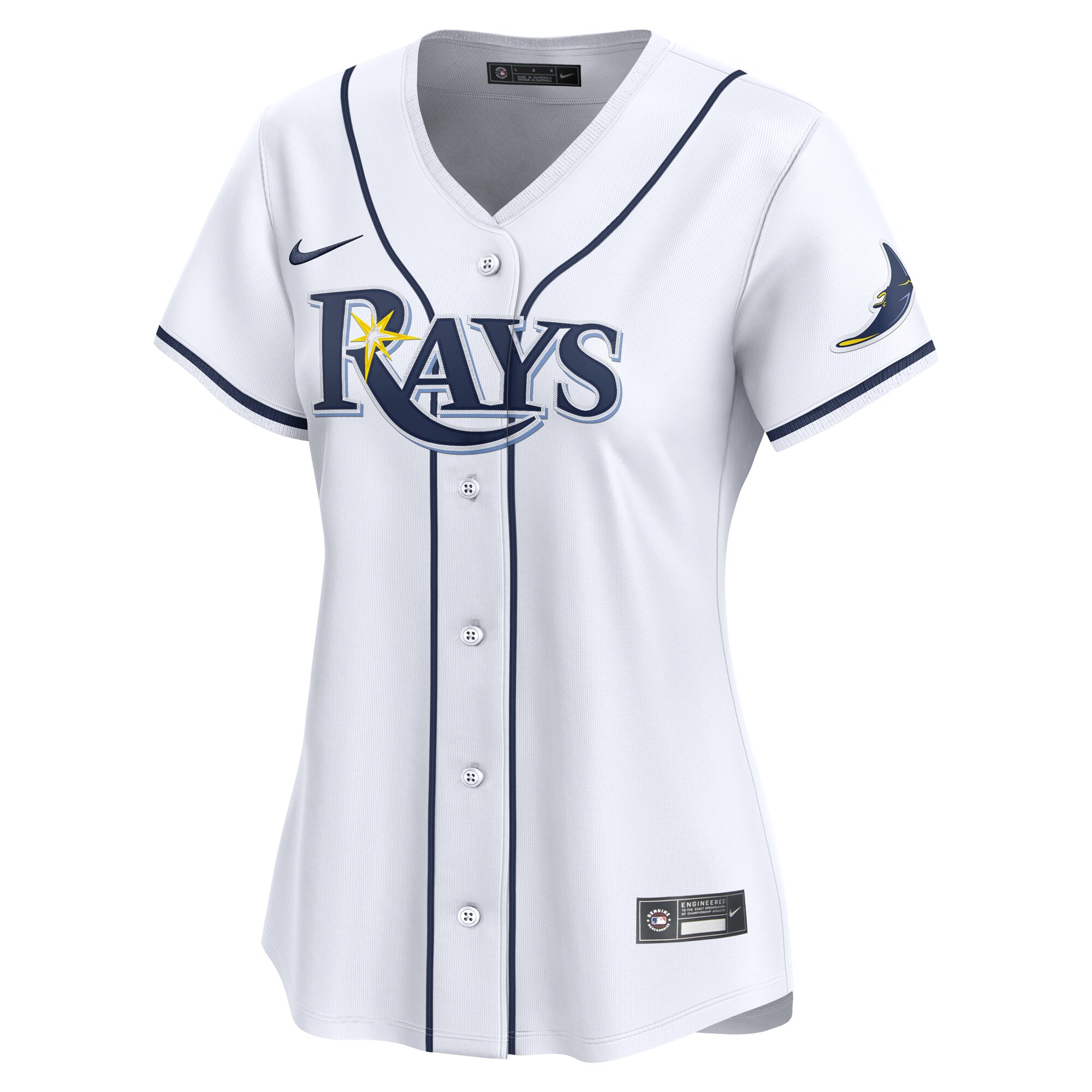 Alternative view of Tampa Bay Rays Women's #1 Mom Home Limited Baseball Jersey - White