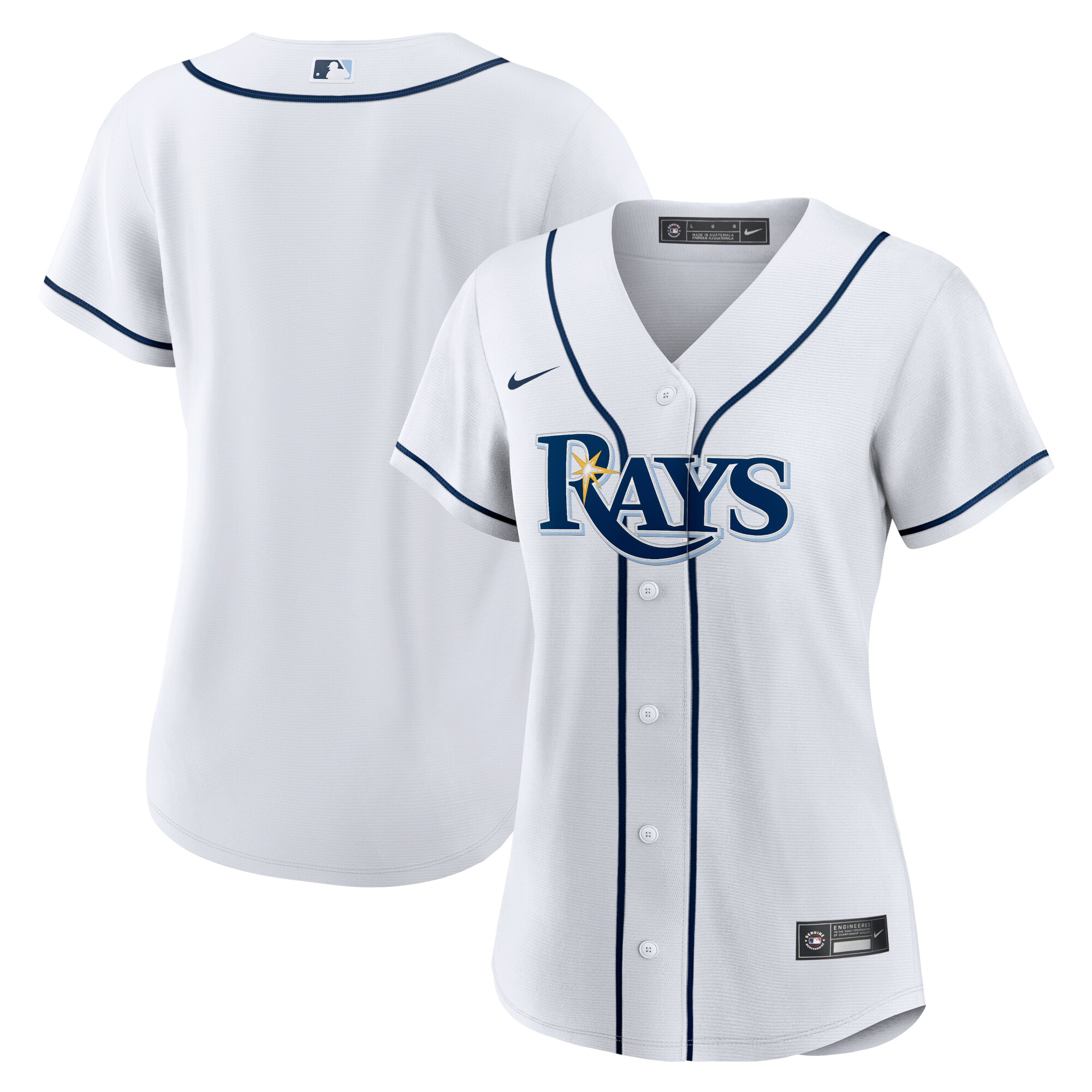 Tampa Bay Rays Women’s Home Replica Team Baseball Jersey – White