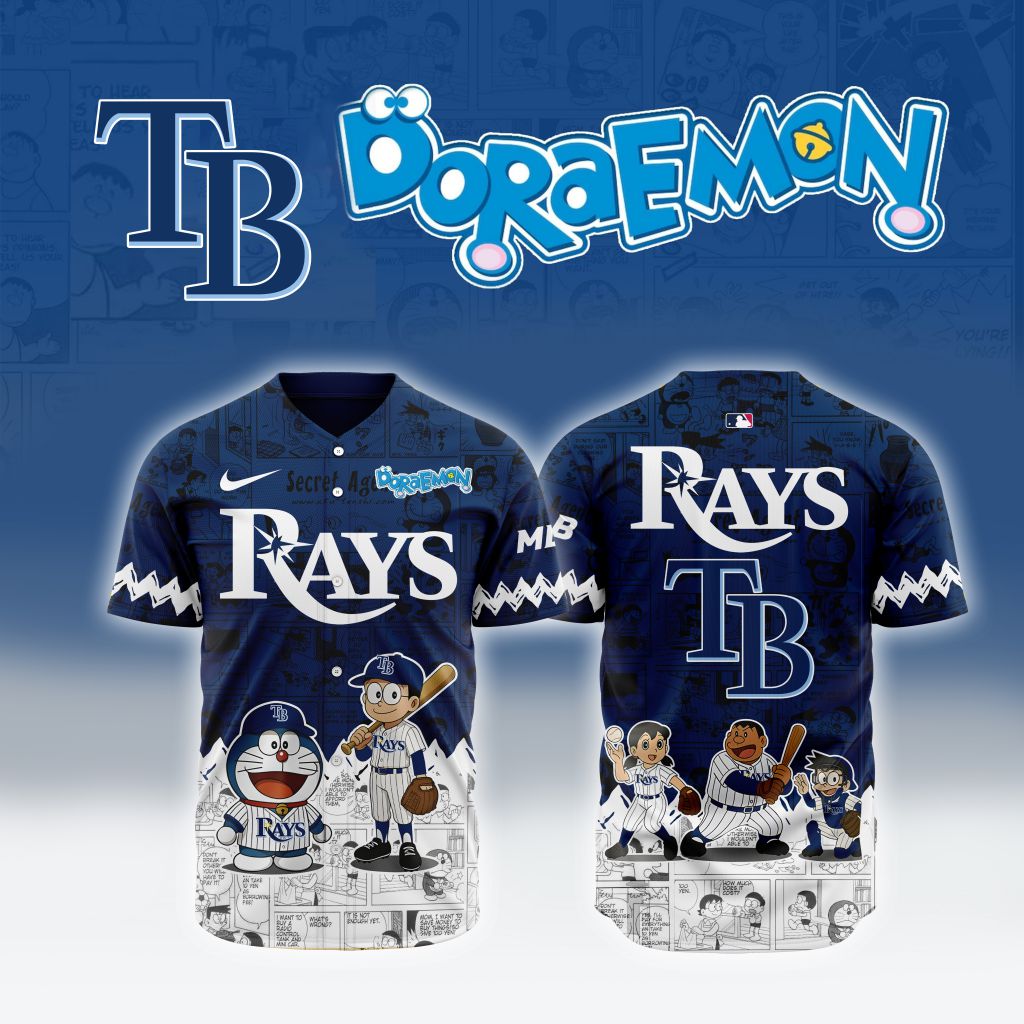 Tampa Bay Rays X Doraemon Custom Baseball Jersey